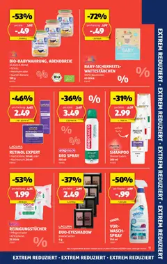 Aldi Aktionen ab 24.12.2025 gültig | Seite: 11 | Produkte: Wattestäbchen, Shampoo, Reinigungstücher