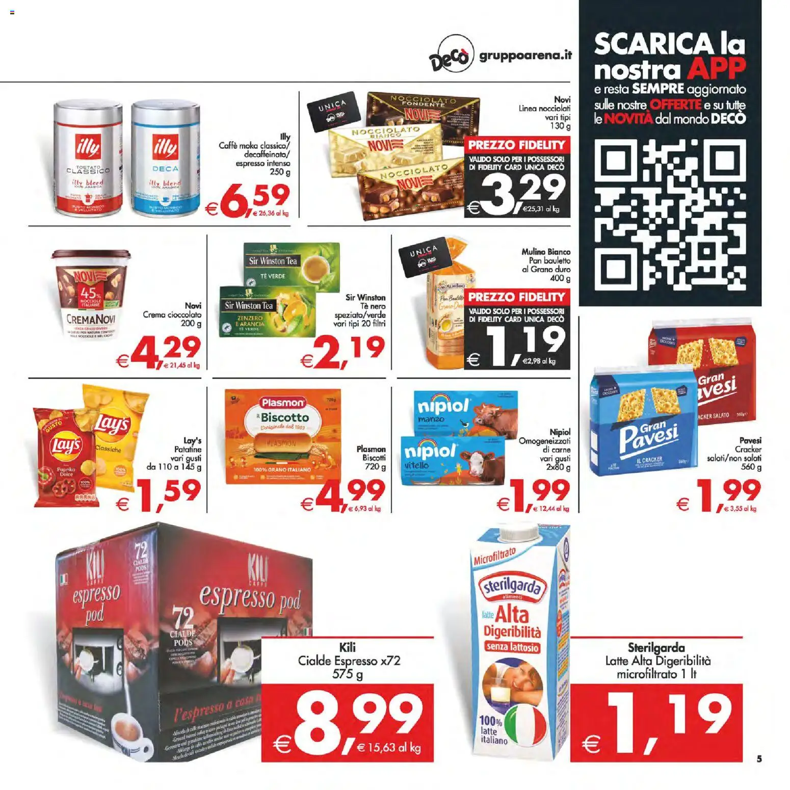 Volantino Decò del 14.11.2025 | Pagina: 5 | Prodotti: Patatine, Latte, Nocciole, Vitello