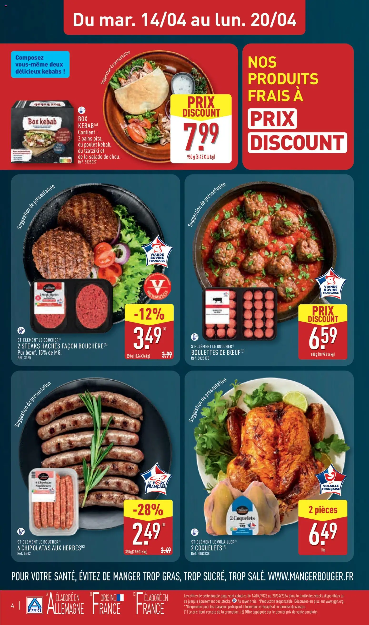 {H1} | Page: 6 | Produits: Salade, Volaille, Steaks hachés façon, Viande bovine