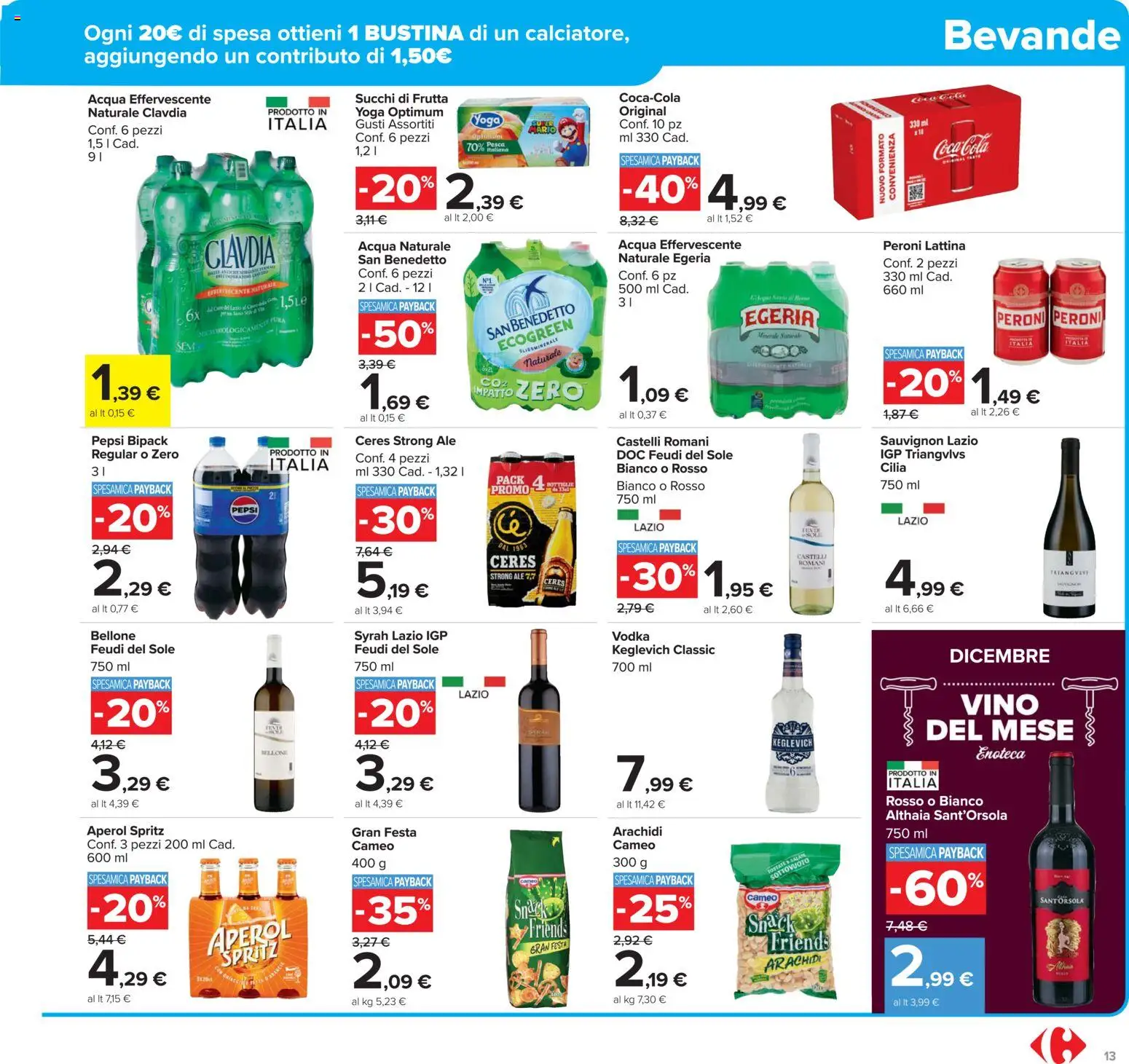 Volantino Carrefour del 02.12.2025 | Pagina: 13 | Prodotti: Vodka, Frutta, Pesca, Enoteca