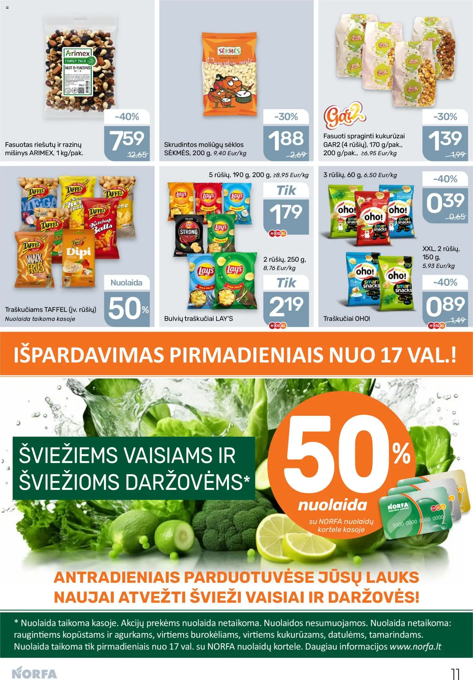 NORFA akcijos nuo 19.03.2026 | Puslapis: 11 | Prekių: Kukurūzai, Sėklos, Traškučiai