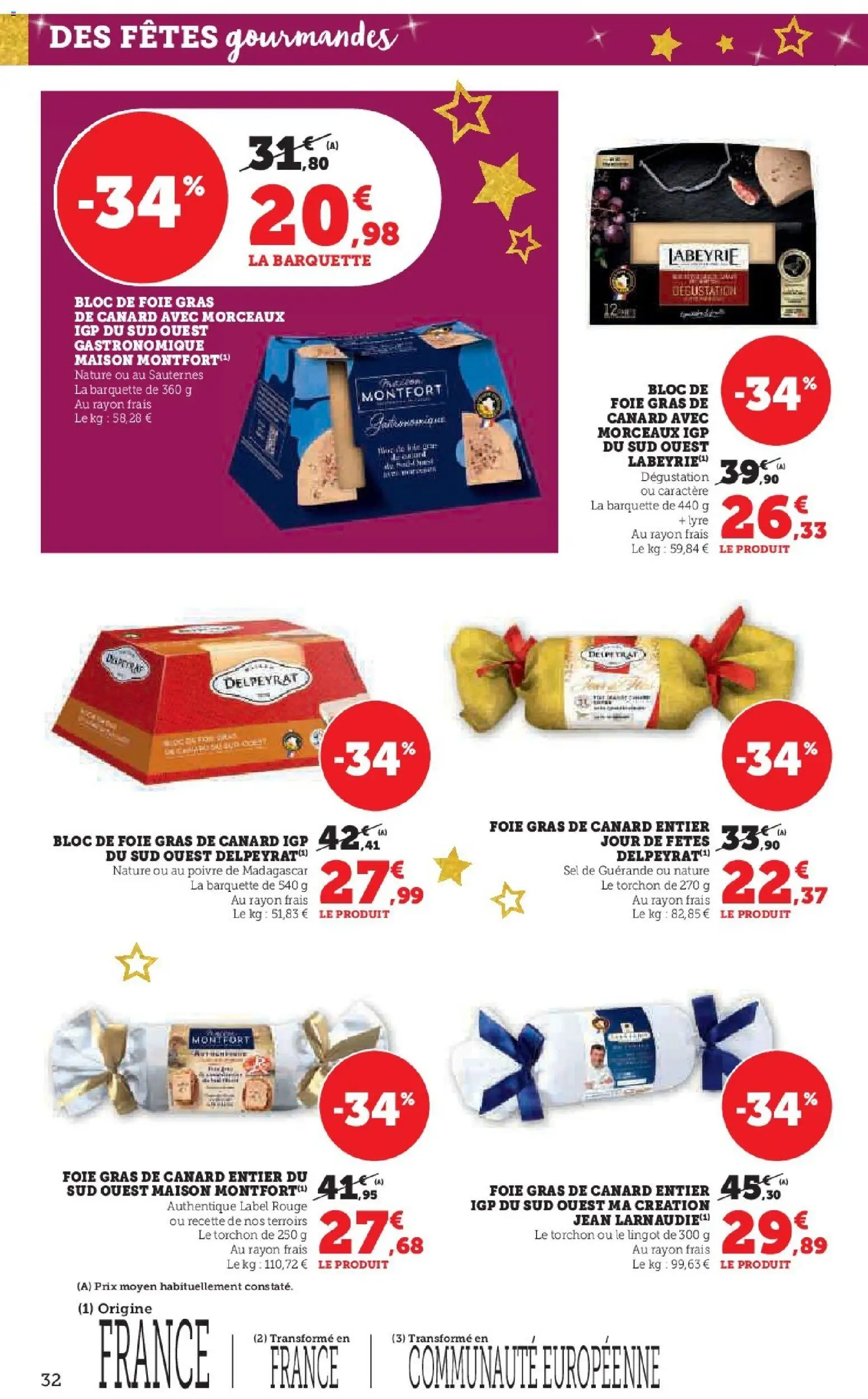 {H1} | Page: 32 | Produits: Foie Gras de Canard, Torchon, Gras de canard entier, Bloc de foie gras