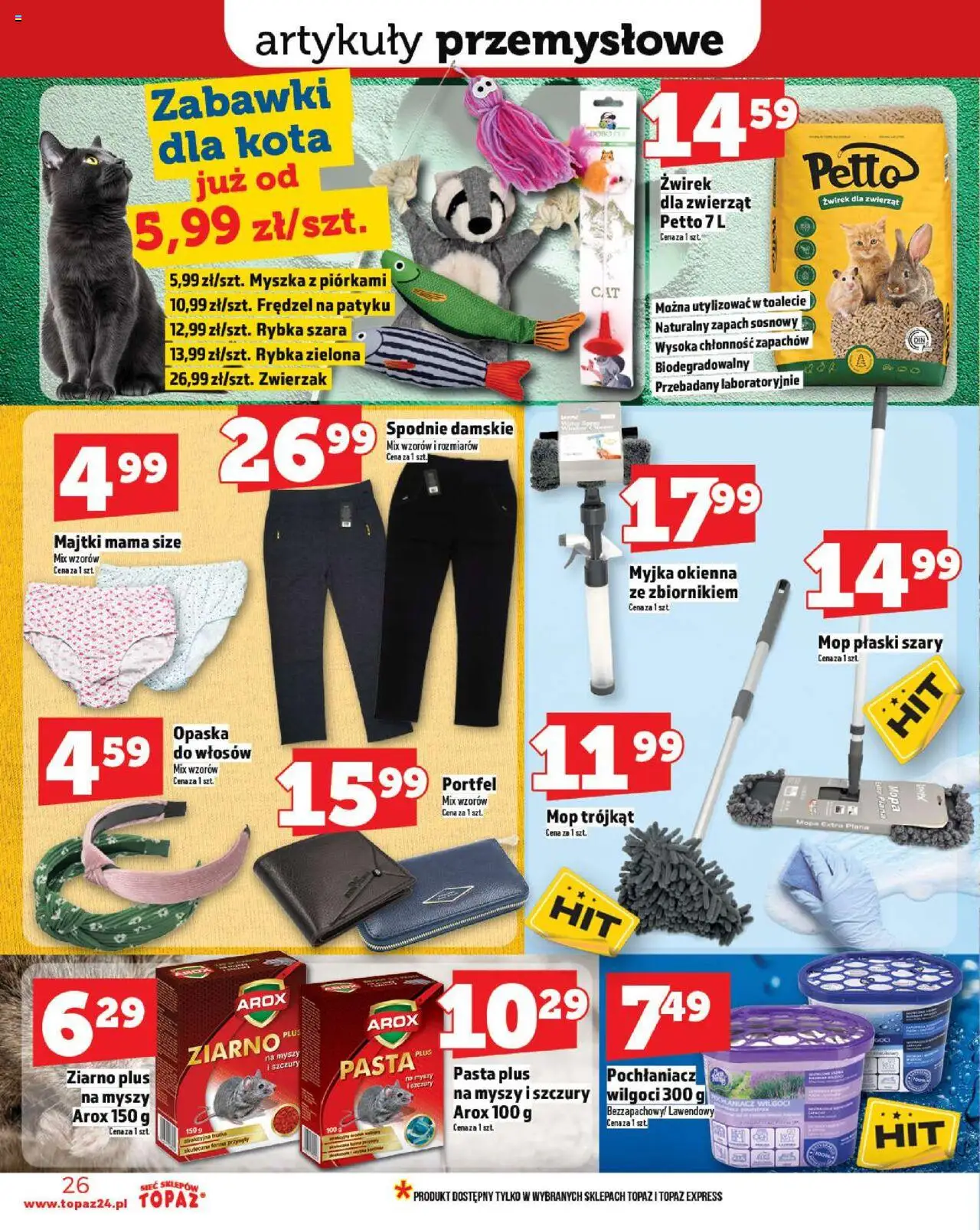 Topaz Gazetka MAZ od 11.09.2025 | Strona: 26 | Produkty: Spodnie, Majtki, Myszka, Artykuły przemysłowe