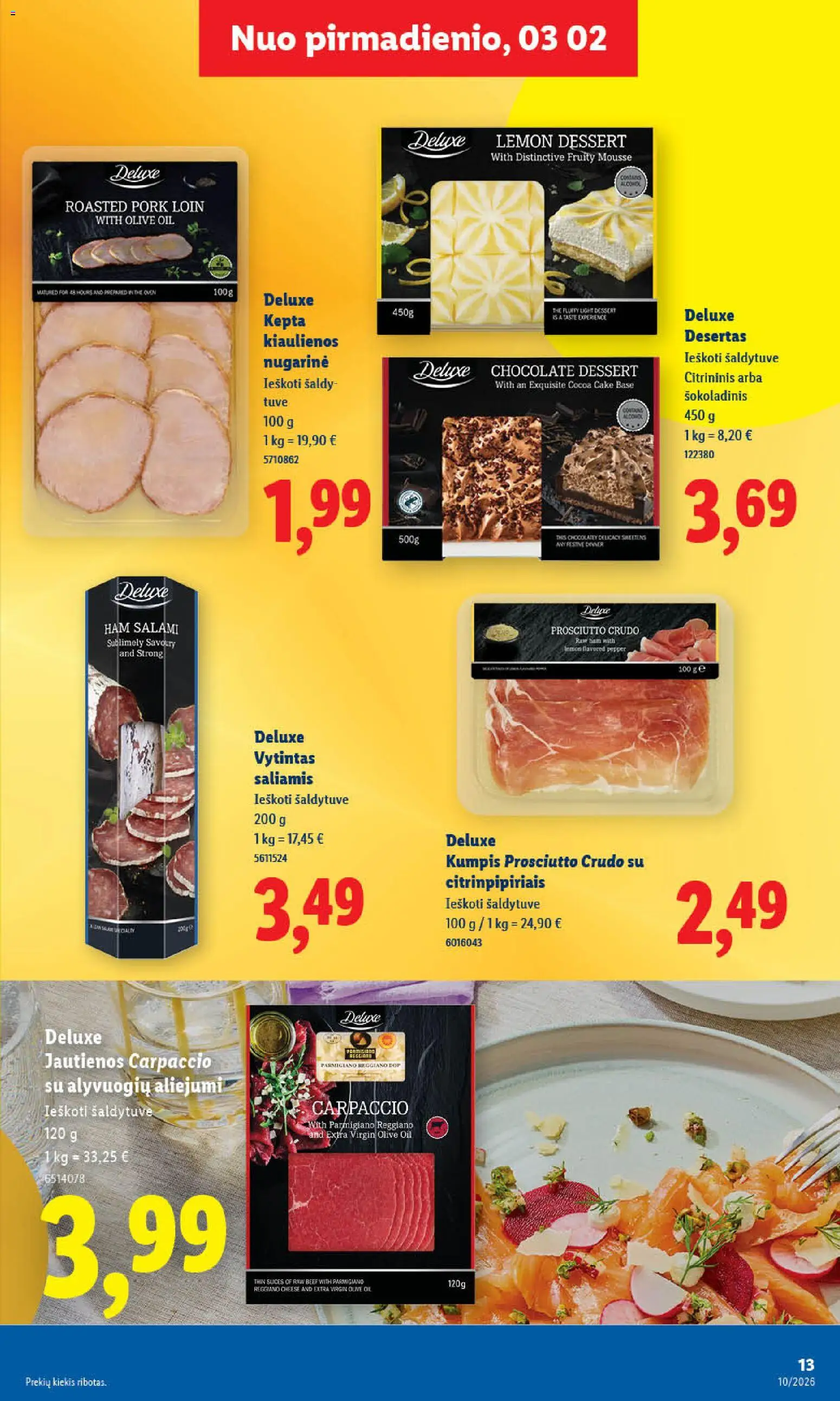 LIDL akcijos nuo 02.03.2026 | Puslapis: 17 | Prekių: Vištienos, Kiaulienos, Saliamis, Kumpis