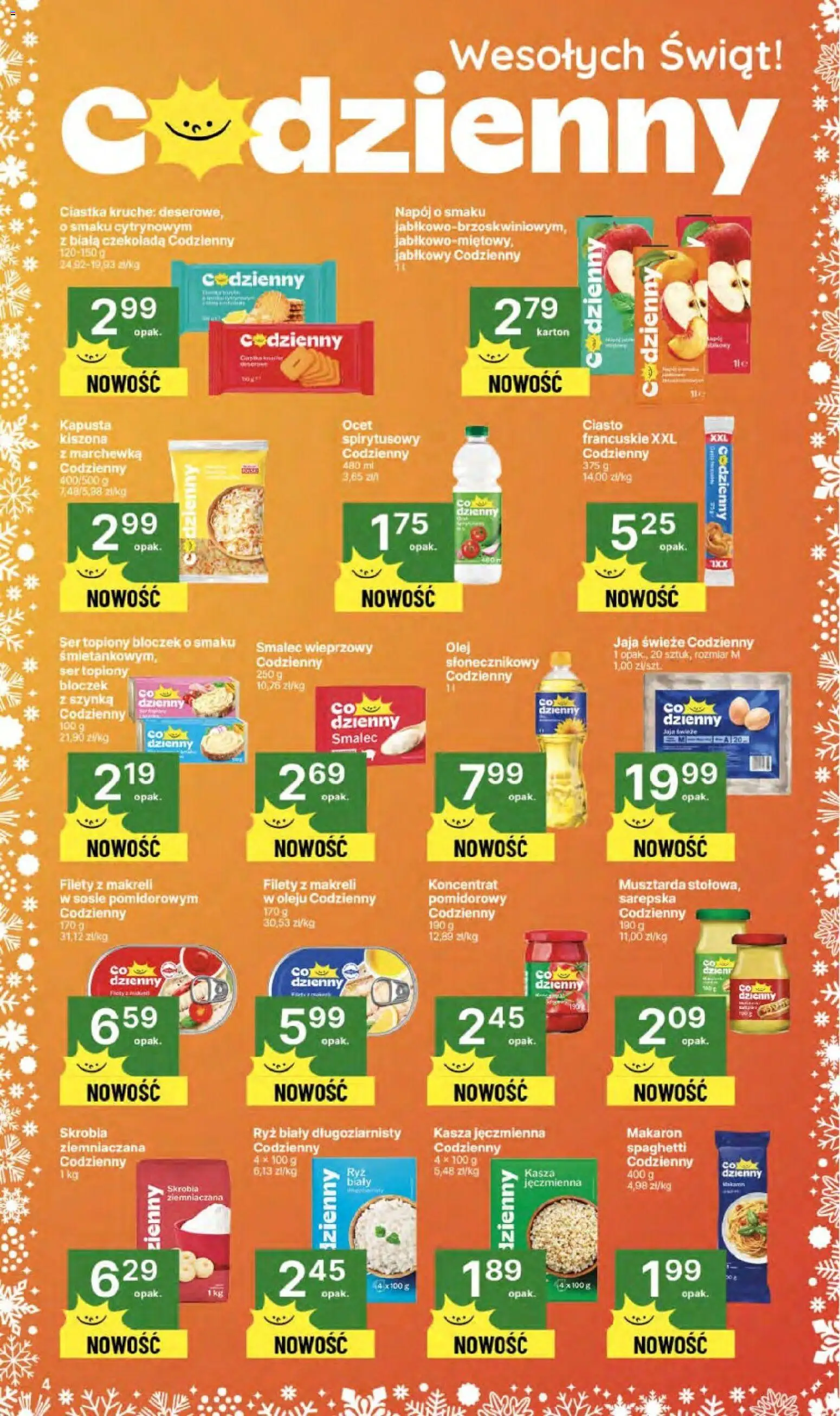 Delikatesy Centrum Gazetka od 18.12.2025 | Strona: 4 | Produkty: Ser topiony, Musztarda, Czekolada, Ciastka