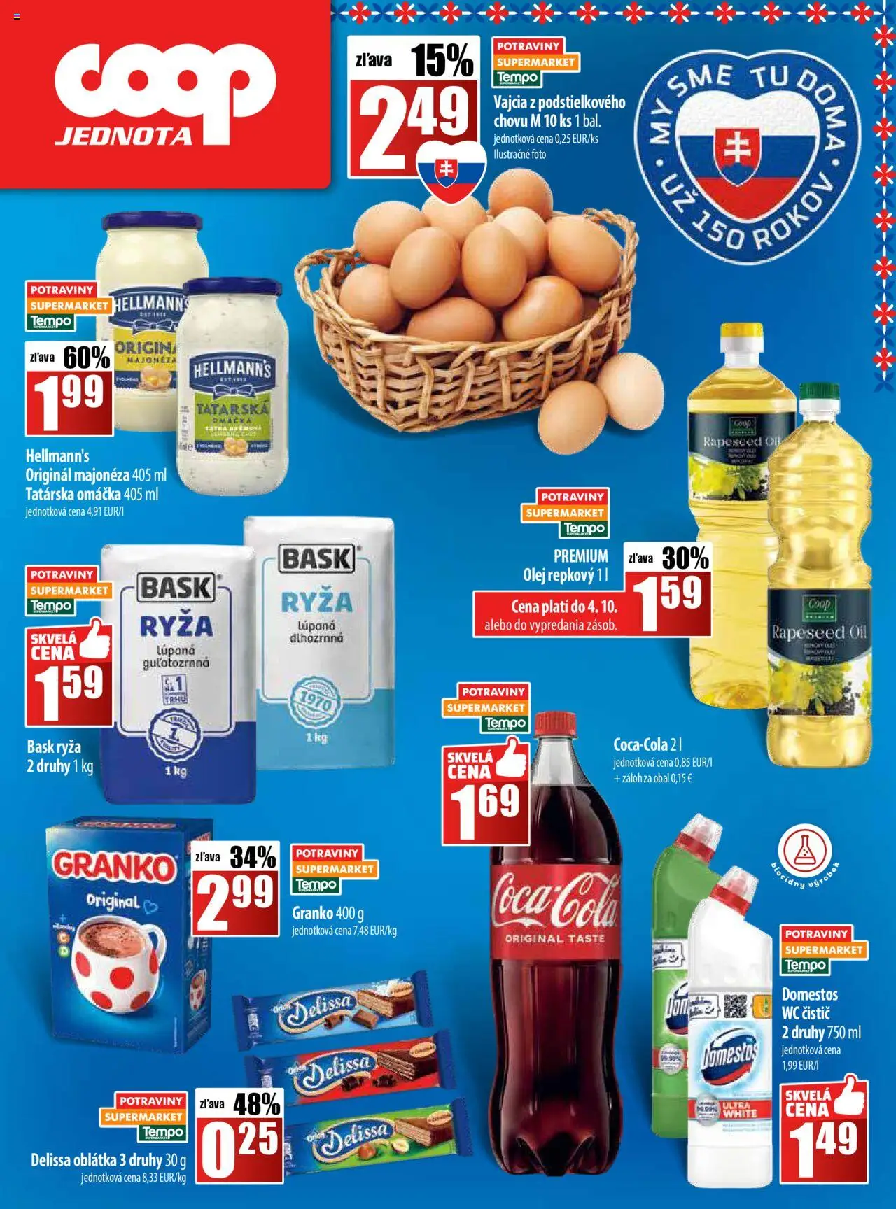 Nové COOP Jednota akcie – leták je platný od 02.10.2025 | Strana: 28 | Produkty: Ryža, Wc, Tatárska omáčka, Omáčka