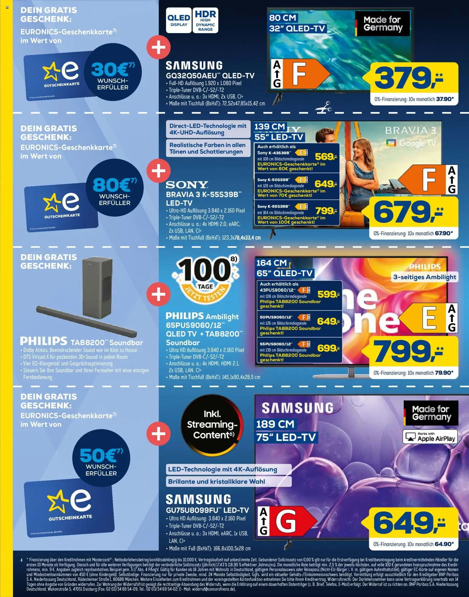 Euronics Prospekt 	 – gültig ab 14.02.2026 | Seite: 4 | Produkte: Philips, Apple, Soundbar, TV