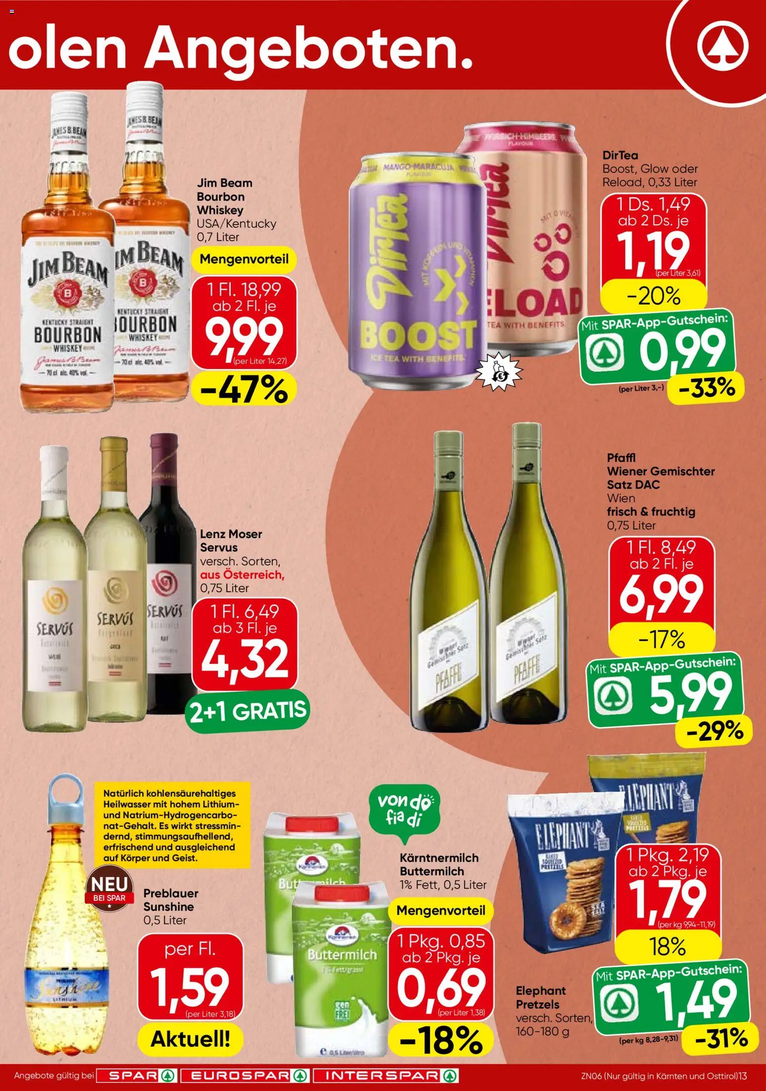Spar Flugblatt - Kärnten gültig ab 23.04.2026 | Seite: 13 | Produkte: Whiskey, Bourbon