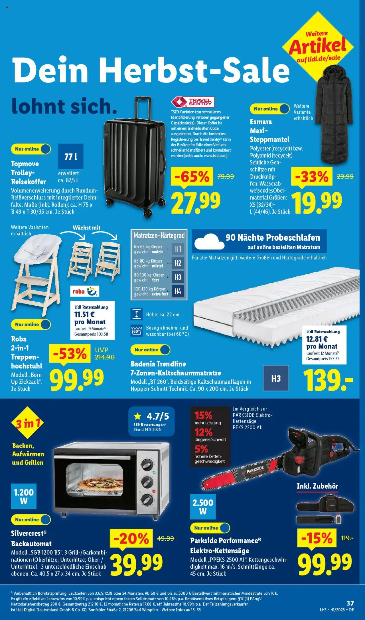 Lidl Prospekt Hilders – gültig ab 06.10.2025 | Seite: 7 | Produkte: Gewicht, Steppmantel, Bad, Koffer