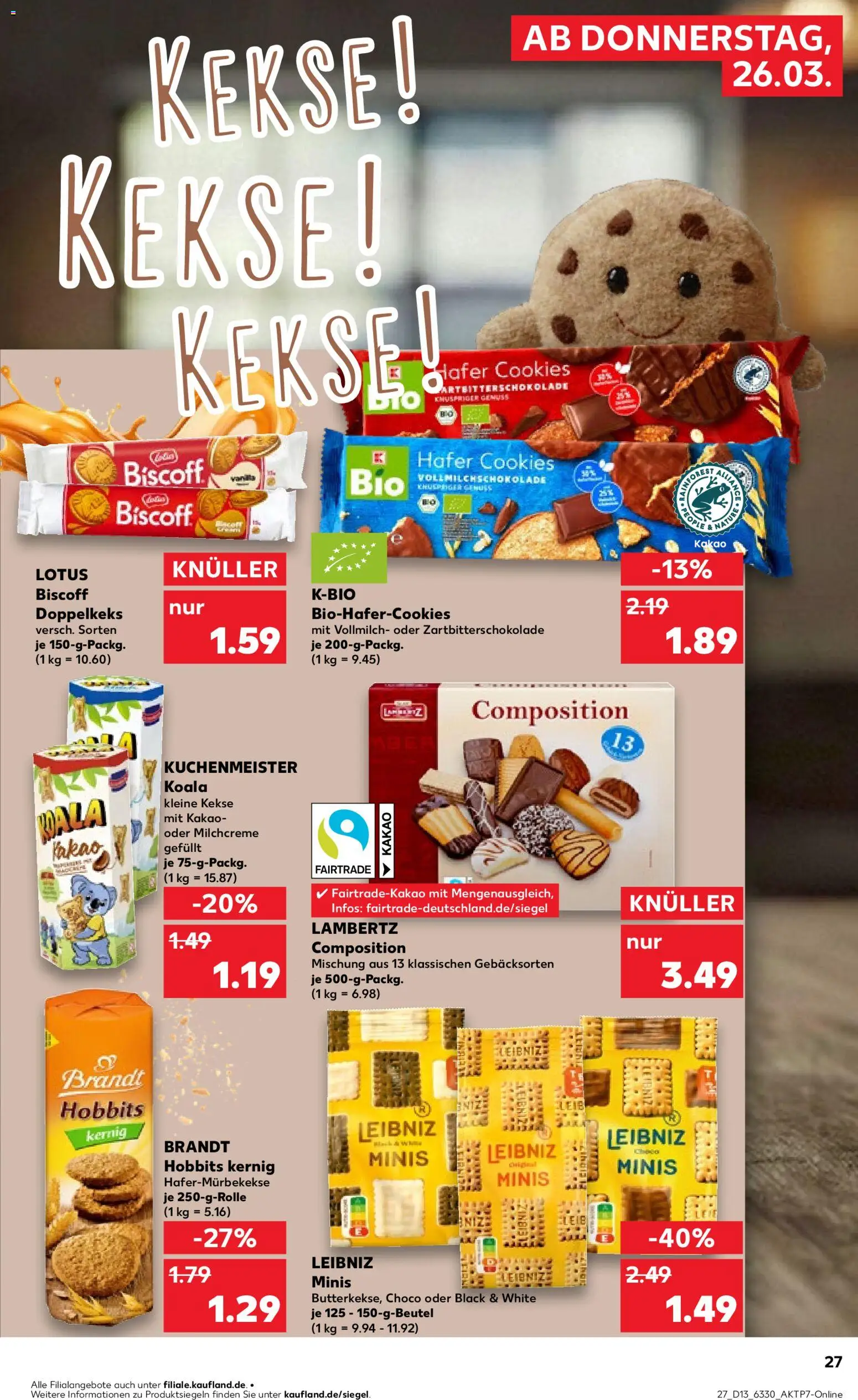 Kaufland Prospekt Kiel	 – gültig ab 26.03.2026 | Seite: 27 | Produkte: Kekse
