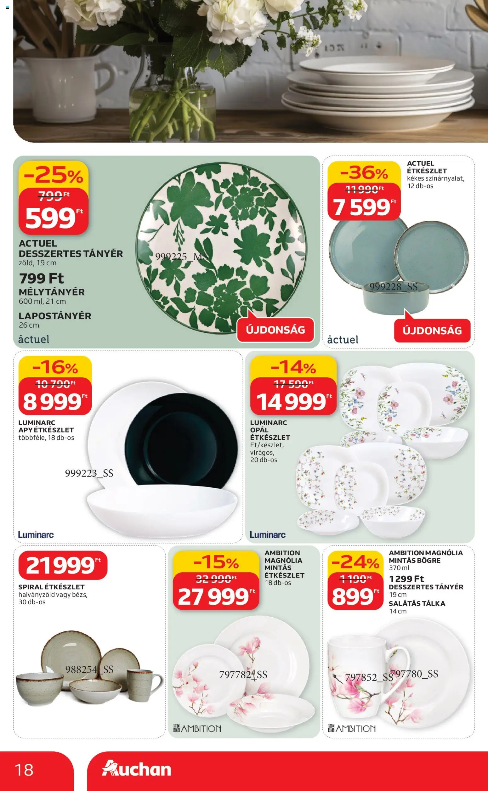 Auchan akciós ujság - amely érvényes a következő dátumtól: 19.02.2026 | Oldal: 18 | Termékek: Bögre, Étkészlet, Tányér