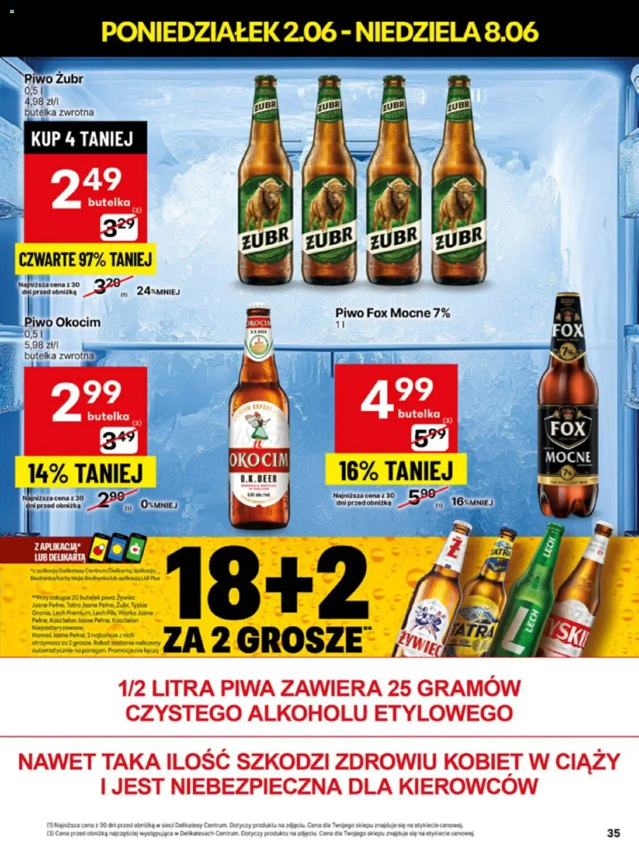 Delikatesy Centrum Gazetka - Sklepy Własne od 02.06.2025 | Strona: 35 | Produkty: Delikatesy, Tyskie, Harnaś, Piwo
