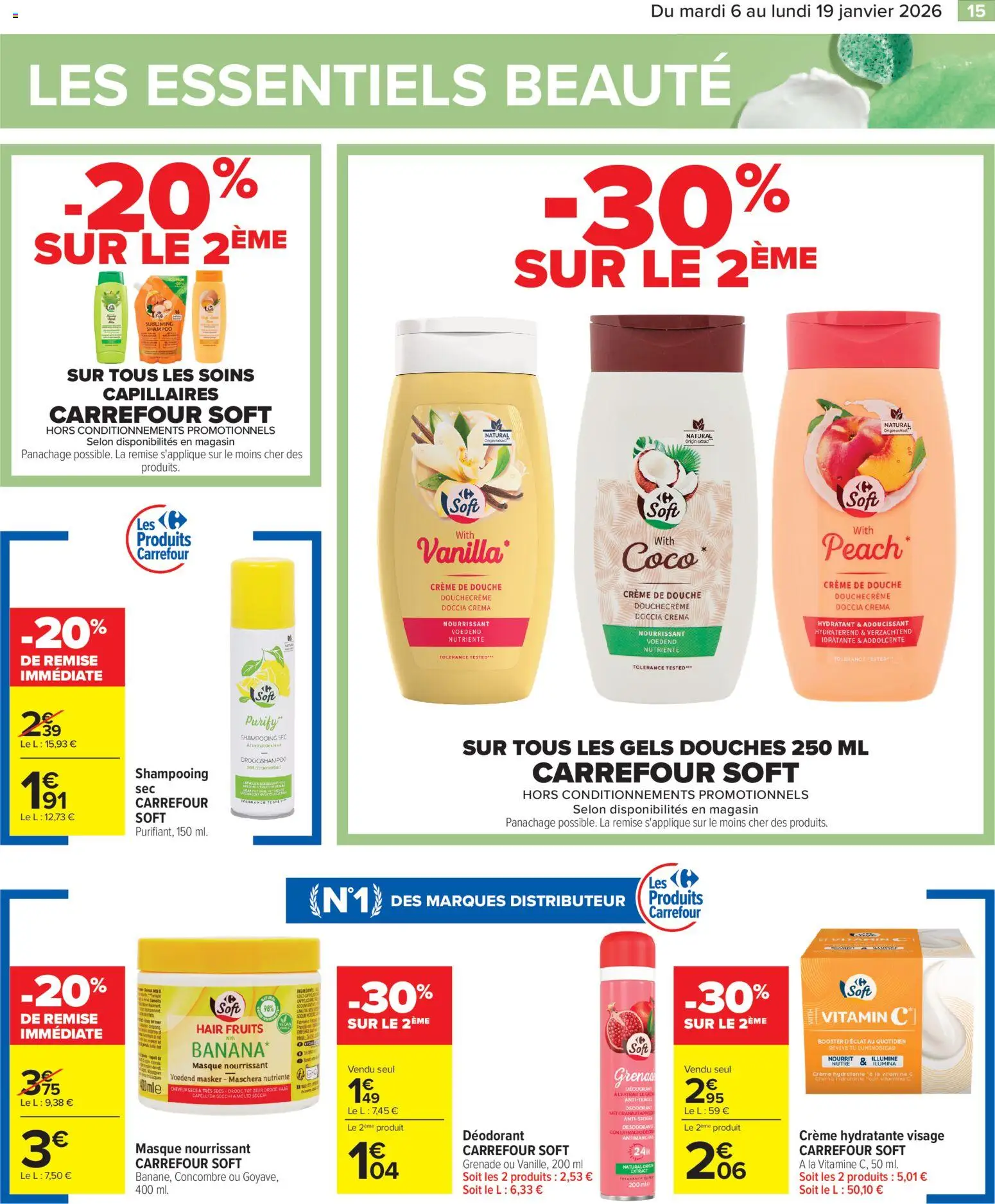 {H1} | Page: 17 | Produits: Concombre, Crème hydratante, Adoucissant, Douche