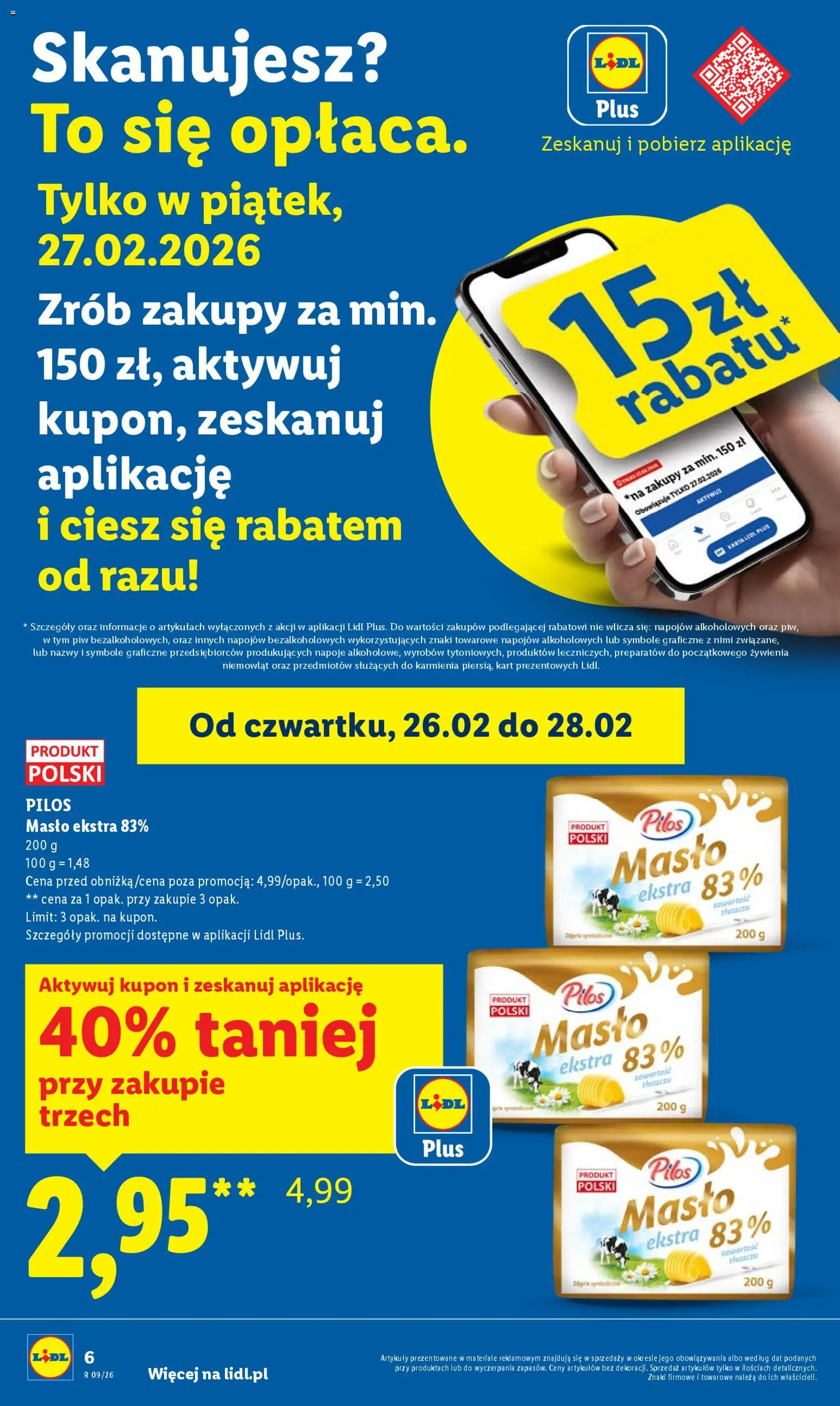Lidl Polsko leták od 26.02.2026 | Strana: 6 | Produkty: Máslo