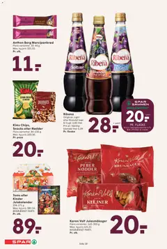 Spar - Tilbudsavis gyldig fra 24.10.2025 | Side: 18 | Produkter: Nødder, Marcipanbrød, Solbær, Nougat