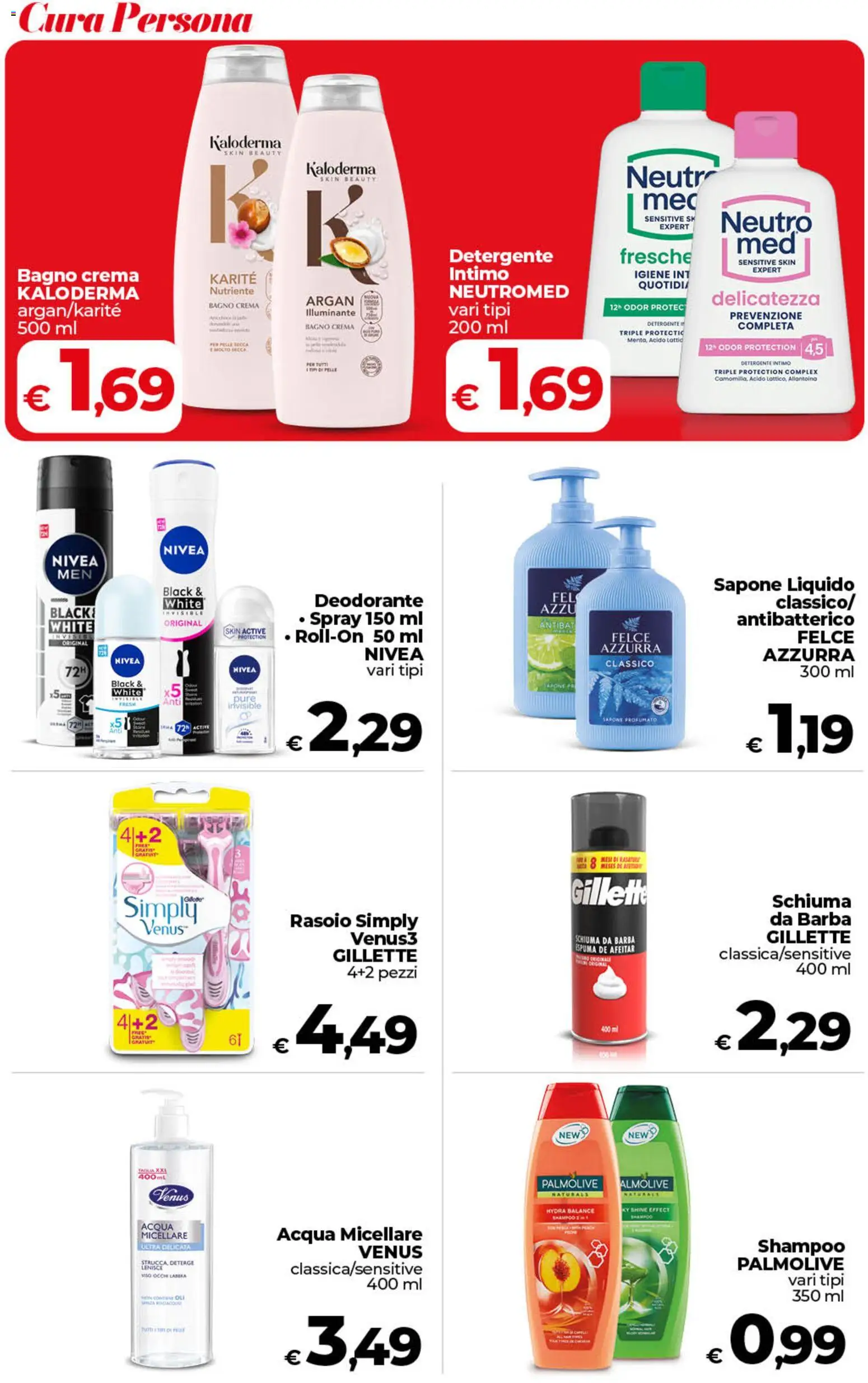Volantino COOP del 07.04.2026 | Pagina: 42 | Prodotti: Acqua micellare, Rasoio, Detergente, Intimo