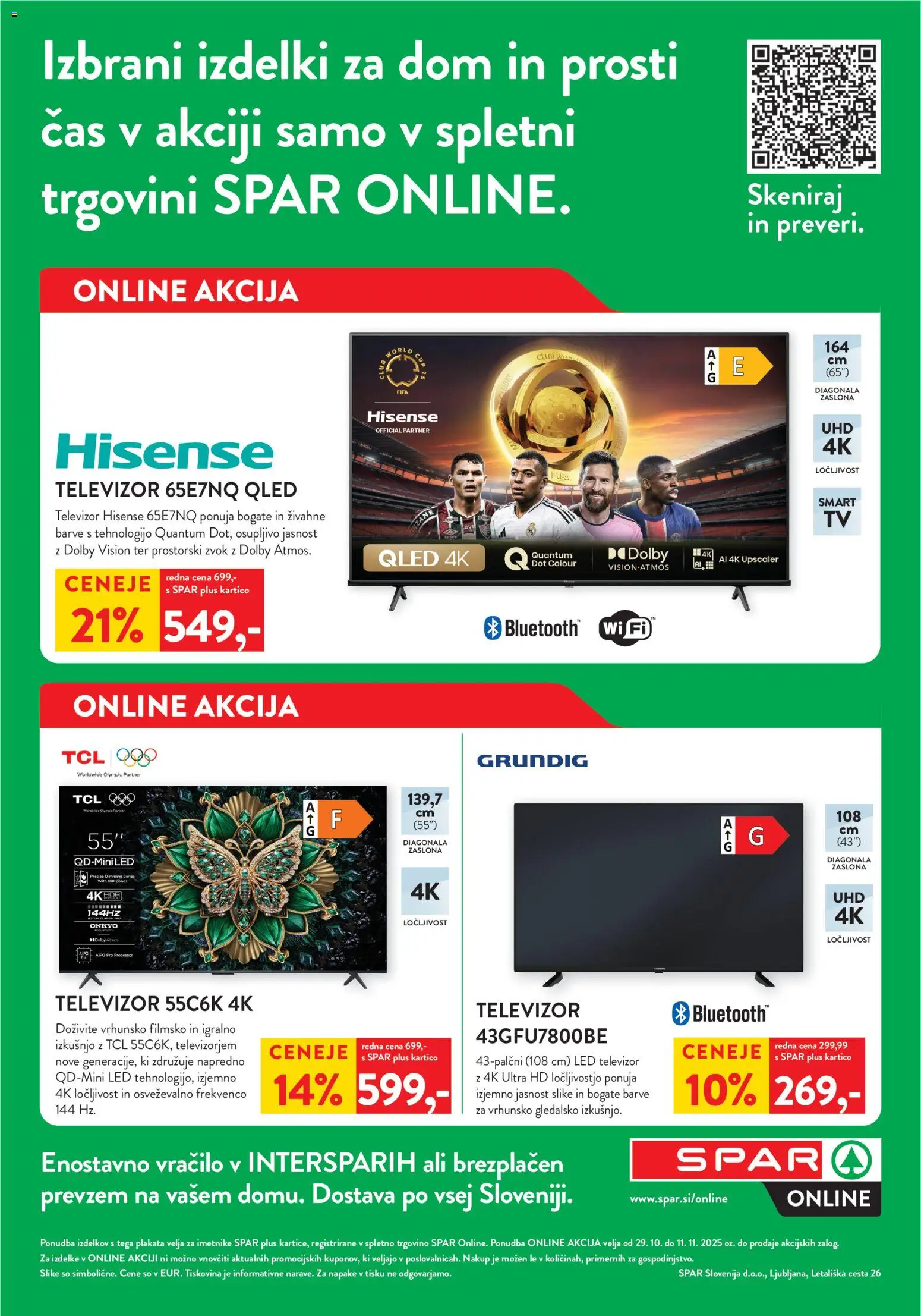 Novi Spar katalog ponudbe – veljaven od 29.10.2025 | Stran: 1 | Izdelki: Televizor