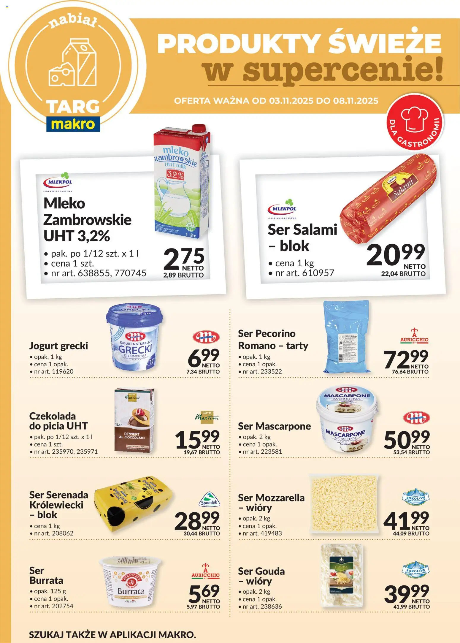Makro Gazetka - Produkty świeże w supercenie od 03.11.2025 | Strona: 3 | Produkty: Jogurt grecki, Pecorino, Ser, Salami