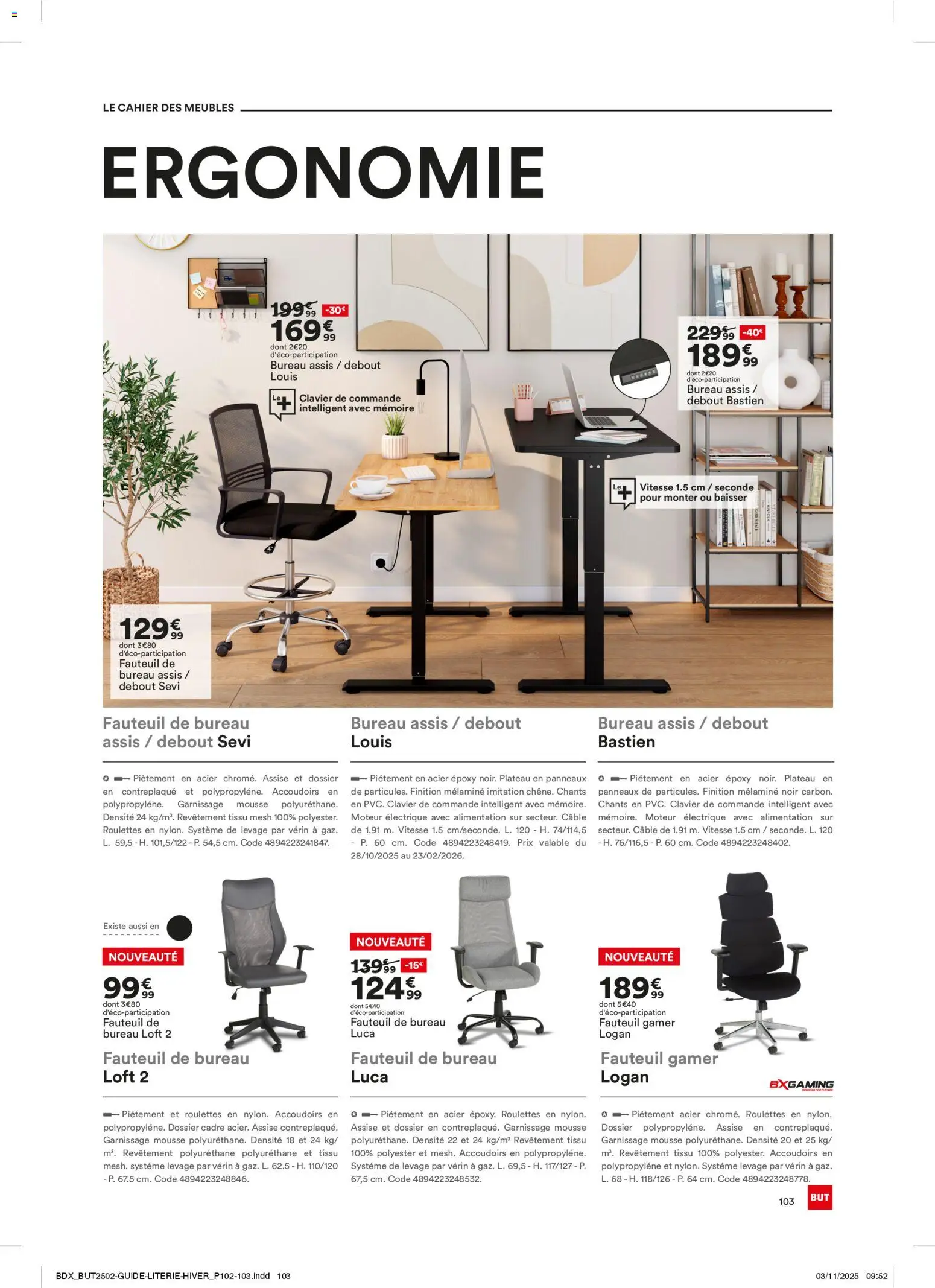 {H1} | Page: 103 | Produits: Clavier, Bureau, Plateau, Mousse