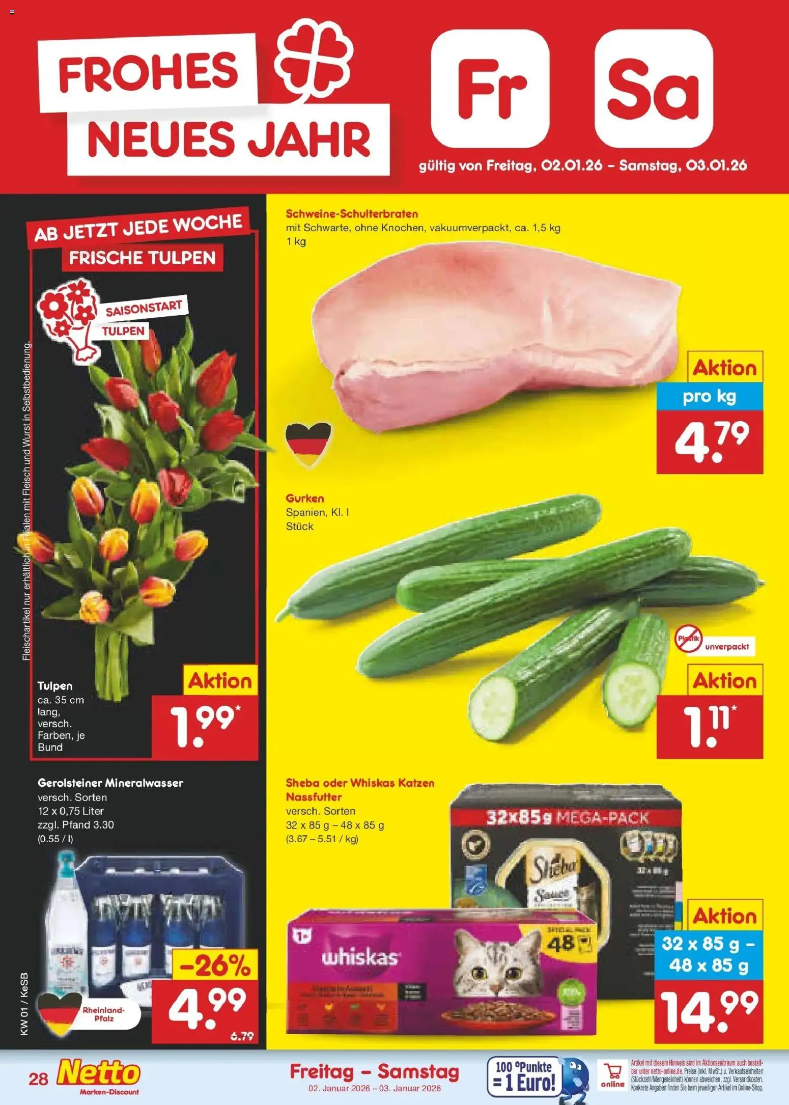 Netto Marken-Discount prospekt Bonn	 – gültig ab 28.12.2025 | Seite: 42 | Produkte: Sheba, Wurst, Whiskas, Gerolsteiner