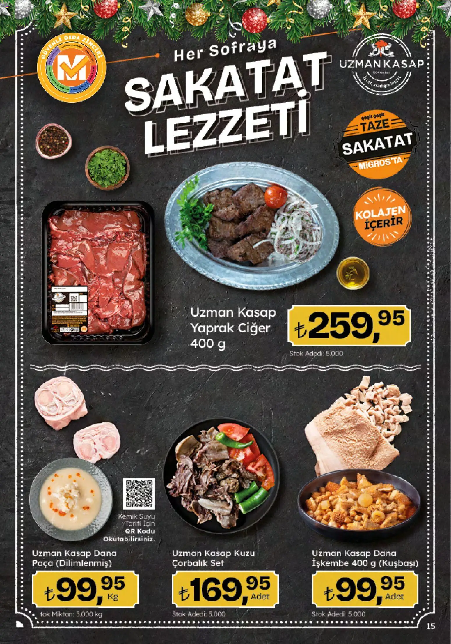 Migros Katalog - 5M Migroskop Dijital - 05.12.2025 tarihinden itibaren geçerlidir | Sayfa: 15 | Ürünler: Kemik suyu, Ciğer, Sakatat