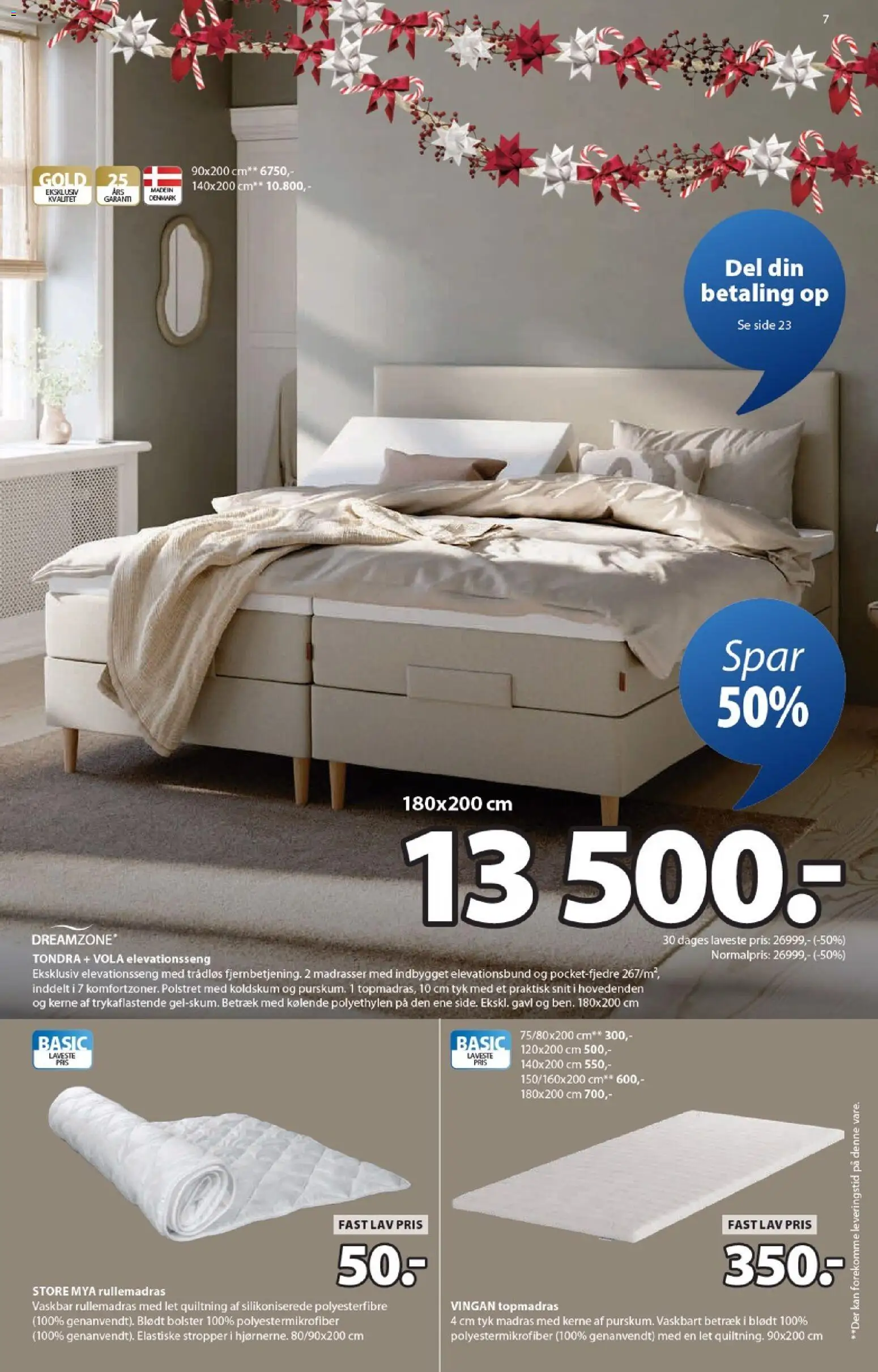 JYSK tilbudsavis – gyldig fra 31.10.2025 | Side: 7 | Produkter: Madras, Elevationsseng