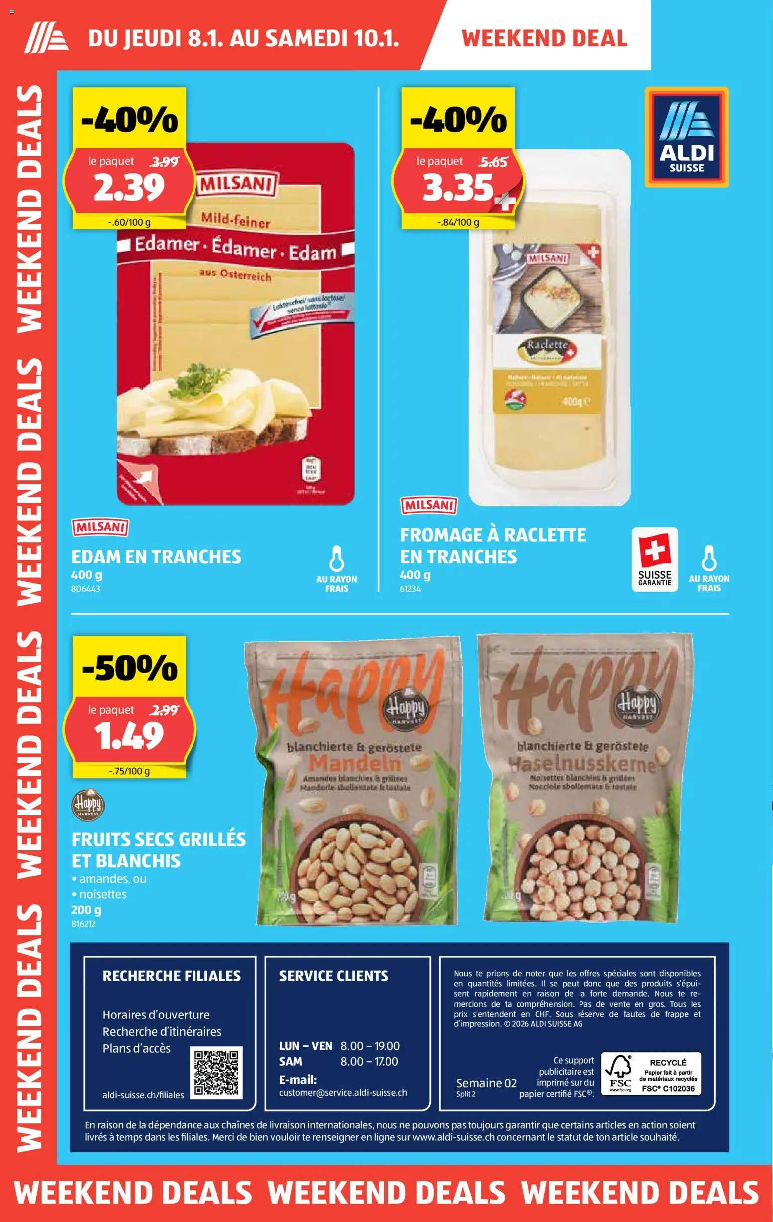 Aldi Aktionen FR – gültig ab 08.01.2026 | Seite: 2 | Produkte: Edamer, Raclette