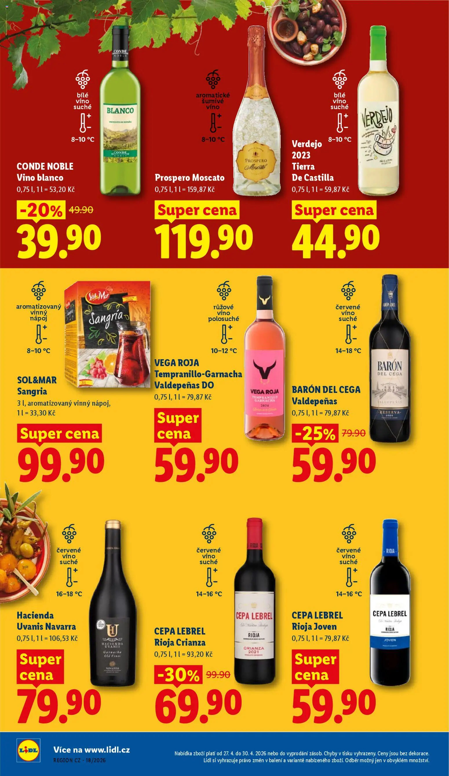 Lidl leták od 27.04.2026 | Strana: 22 | Produkty: Bílé víno, Víno, Moscato, Červené víno