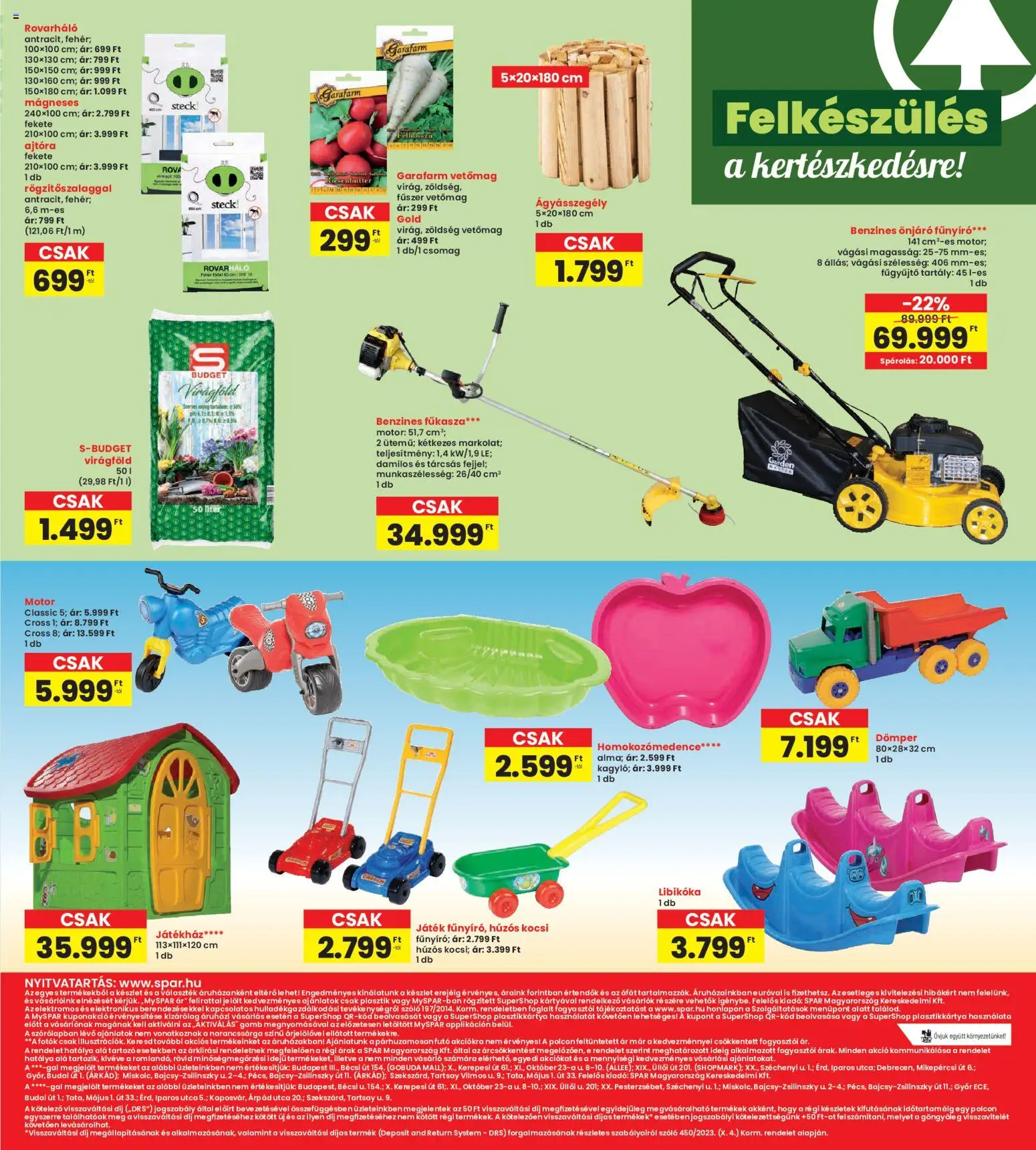 Interspar akciós ujság - amely érvényes a következő dátumtól: 16.04.2026 | Oldal: 19 | Termékek: Vetőmag, Ágyásszegély, Fűkasza, Zöldség