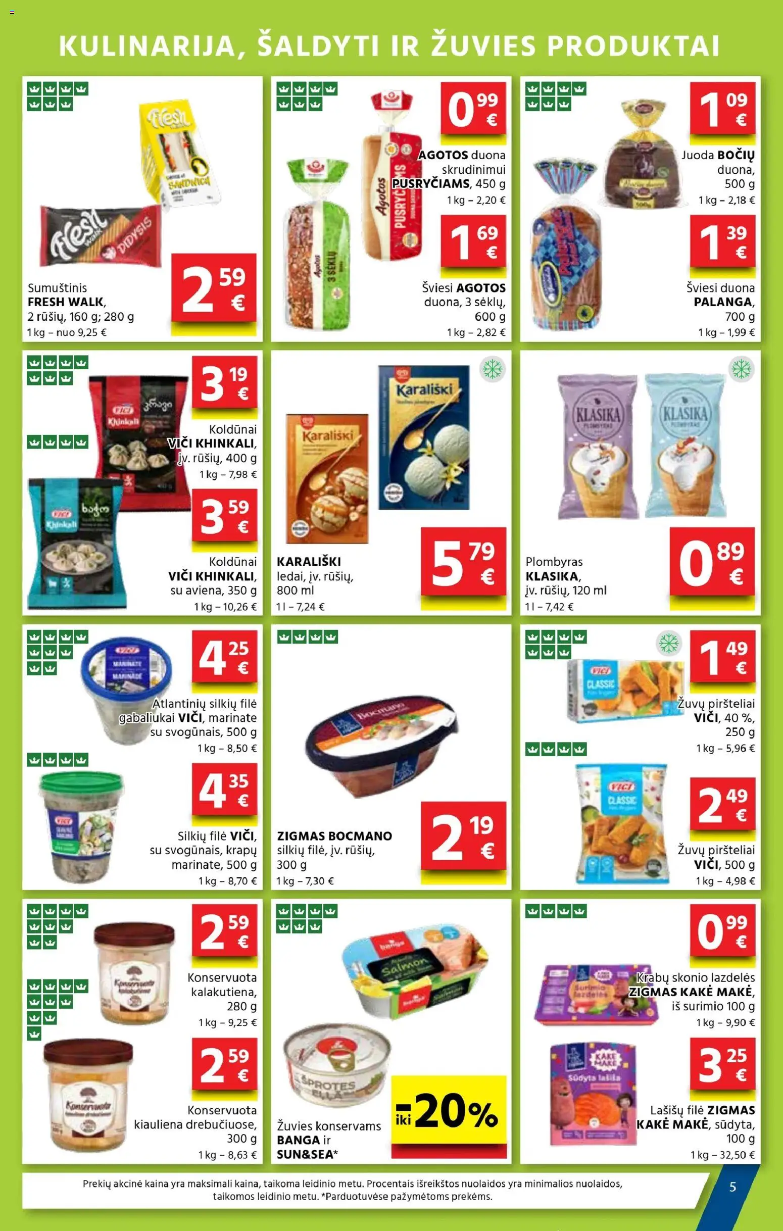 AIBE akcijos nuo 05.03.2026 | Puslapis: 5 | Prekių: Sumuštinis, Duona, Plombyras, Kiauliena