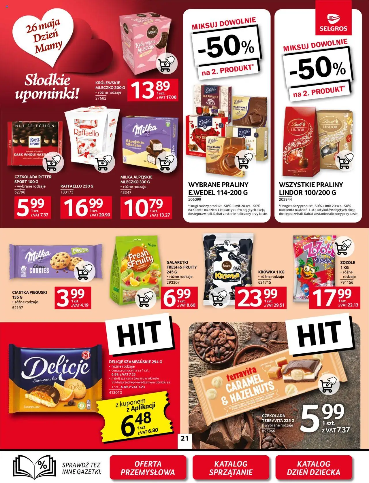Selgros cash&carry Gazetka od 22.05.2025 | Strona: 21 | Produkty: Czekoladki, Milka, Czekolada, Ciastka