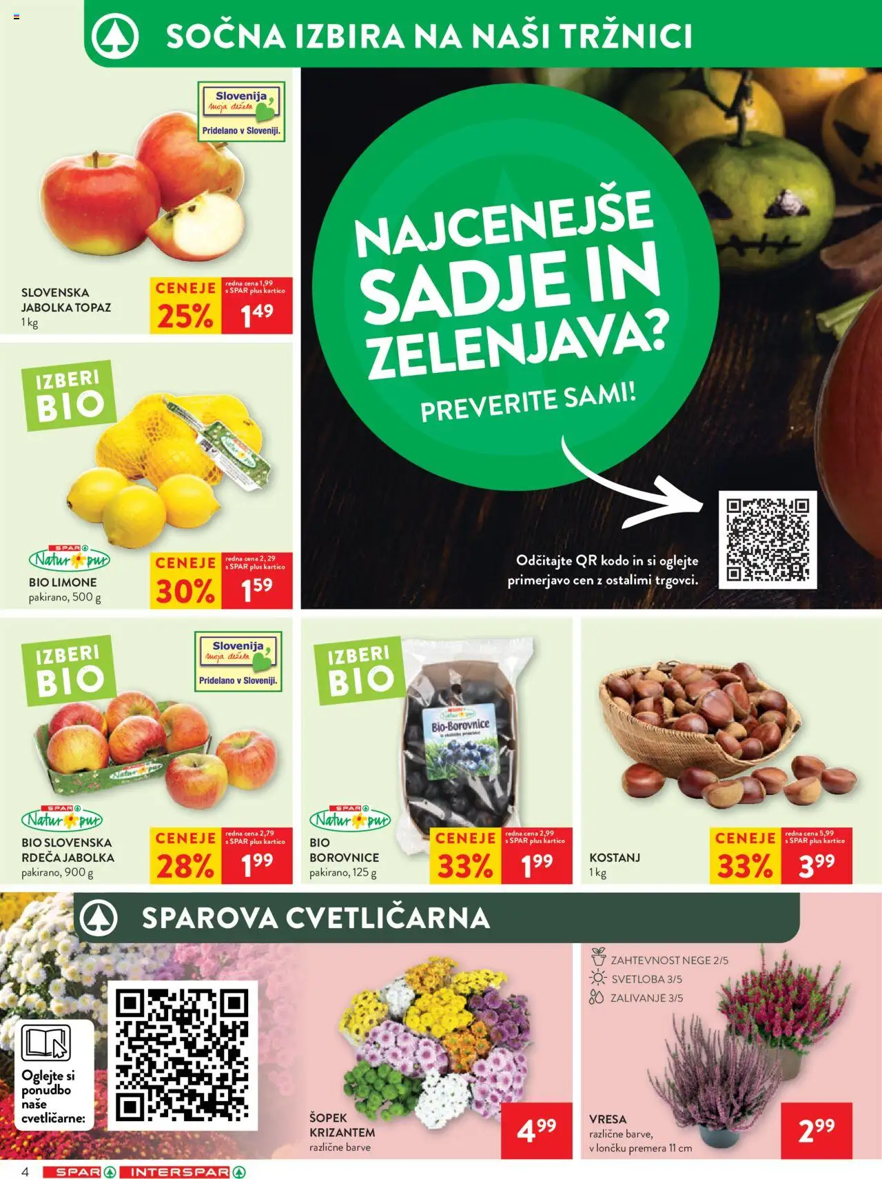 Novi Spar katalog ponudbe – veljaven od 22.10.2025 | Stran: 6 | Izdelki: Jabolka, Borovnice, Zelenjava, Sadje