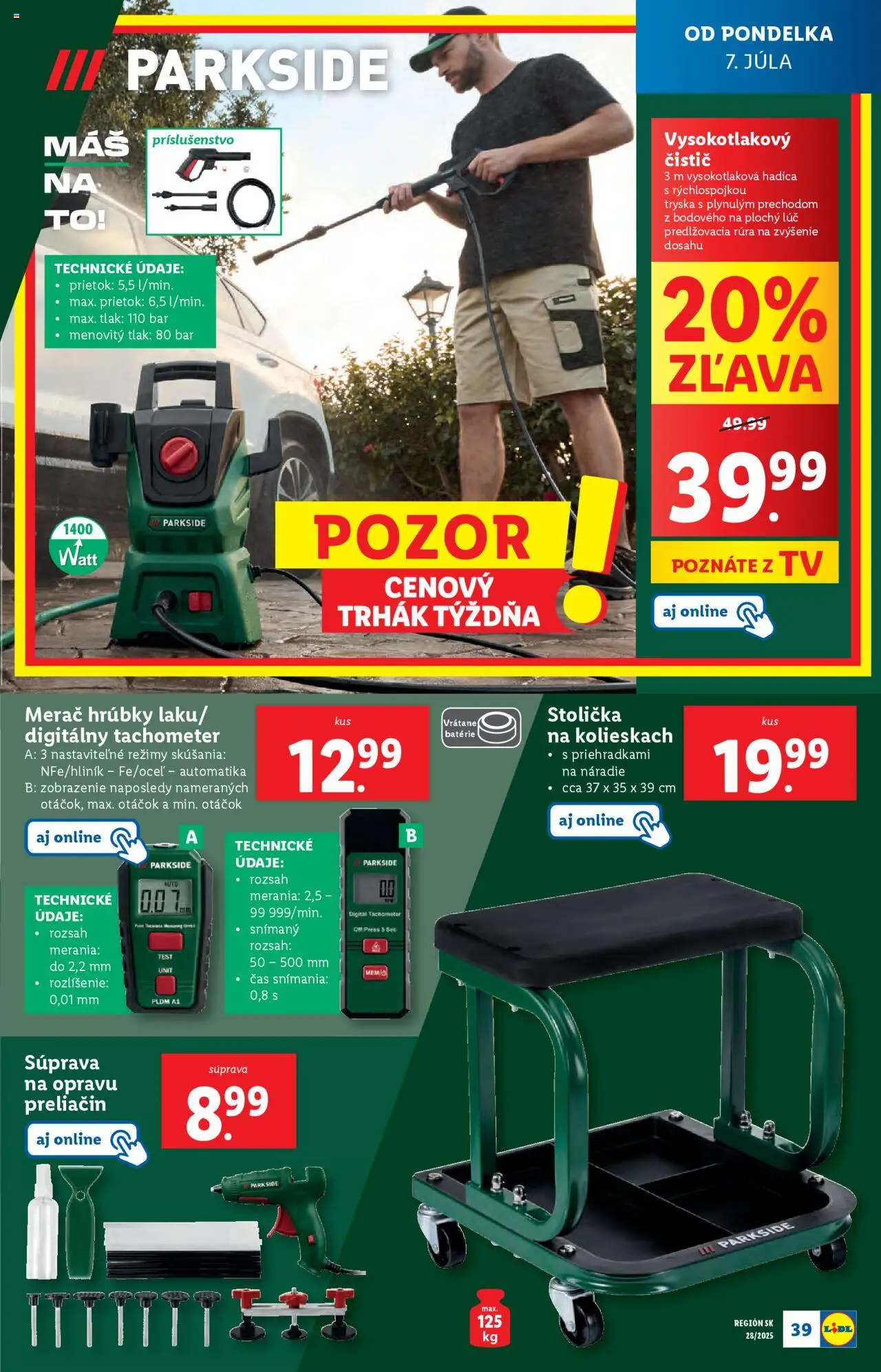 Lidl leták │ platný od 07.07.2025 | Strana: 43 | Produkty: Tv, Náradie, Rúra, Parkside
