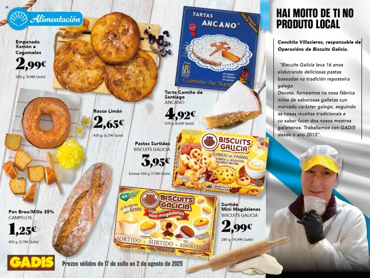 Gadis folleto Galicia │ válido desde el 17.07.2025 | Página: 16 | Productos: Pan, Galletas, Magdalenas