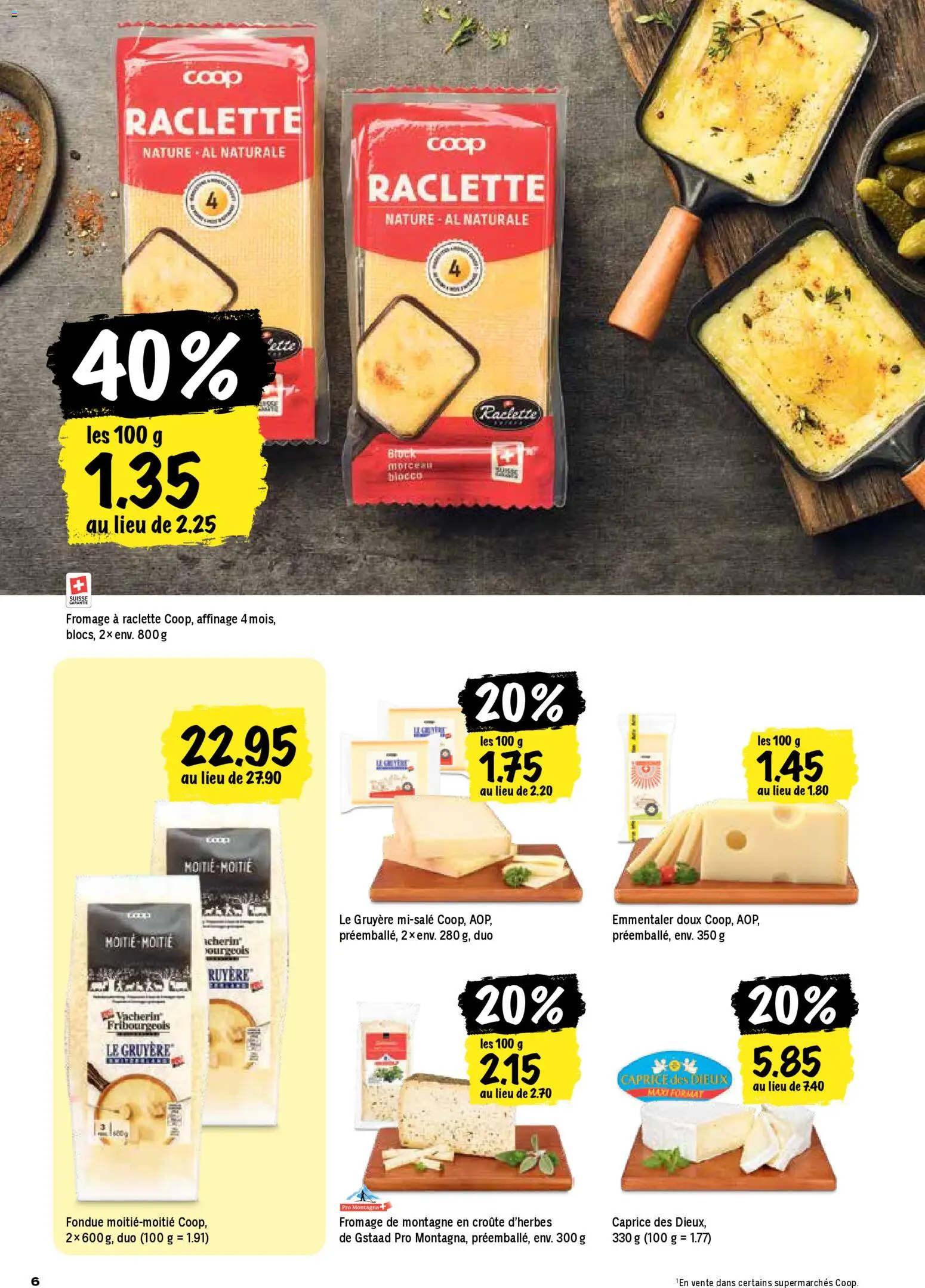 Coop - Les actions de la semaine – gültig ab 13.11.2025 | Seite: 6 | Produkte: Raclette, Fondue