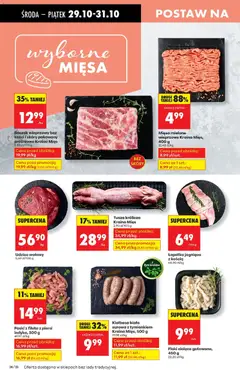 Pogląd oferty "Biedronka gazetka - Oferta w tym tygodniu" - ważna od 29.10.2025 | Strona: 30 | Produkty: Kiełbasa, Piersi, Mięso mielone, Boczek