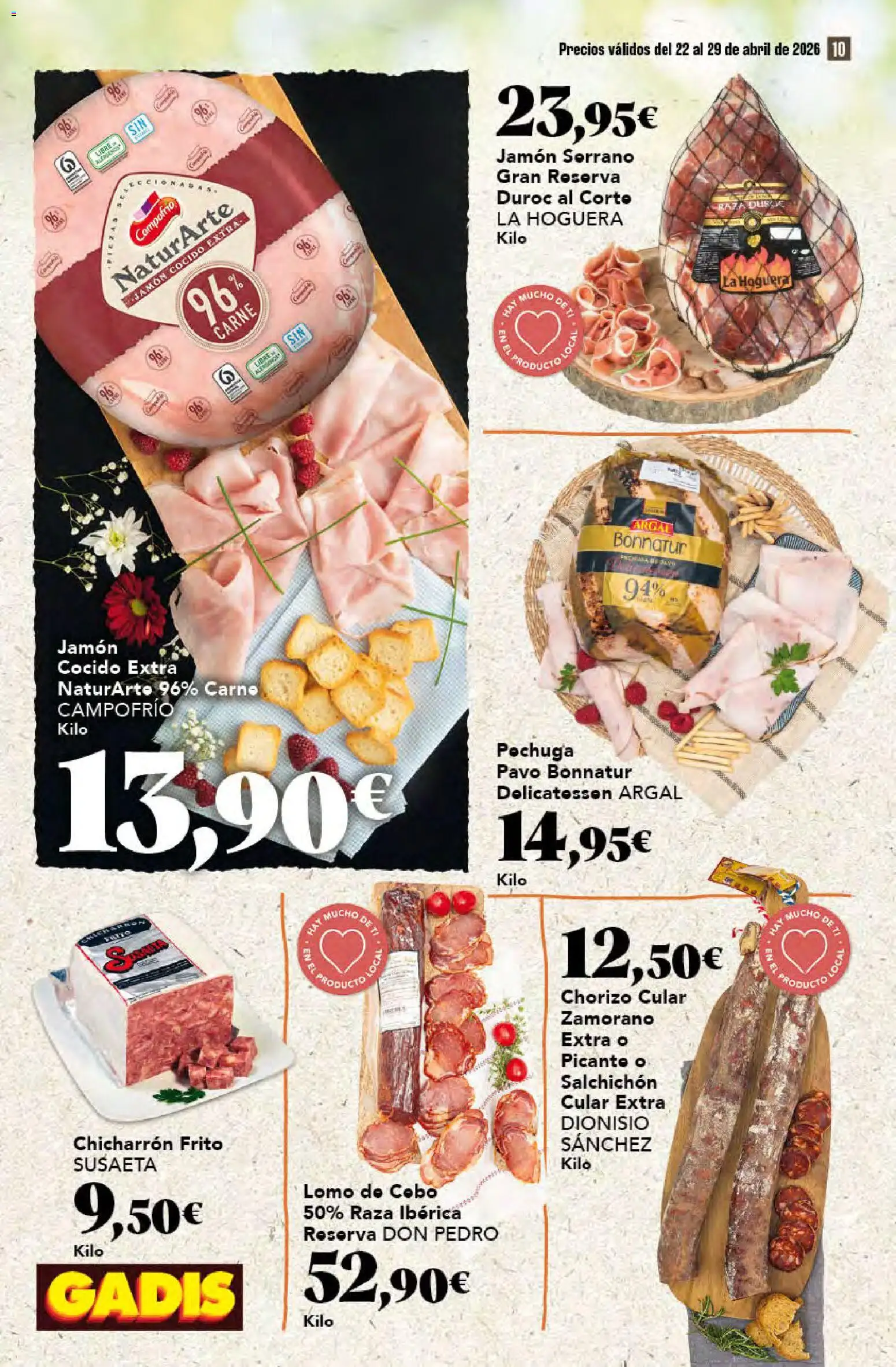 Gadis folleto │ válido desde el 22.04.2026 | Página: 10 | Productos: Jamón serrano, Jamón, Jamón cocido