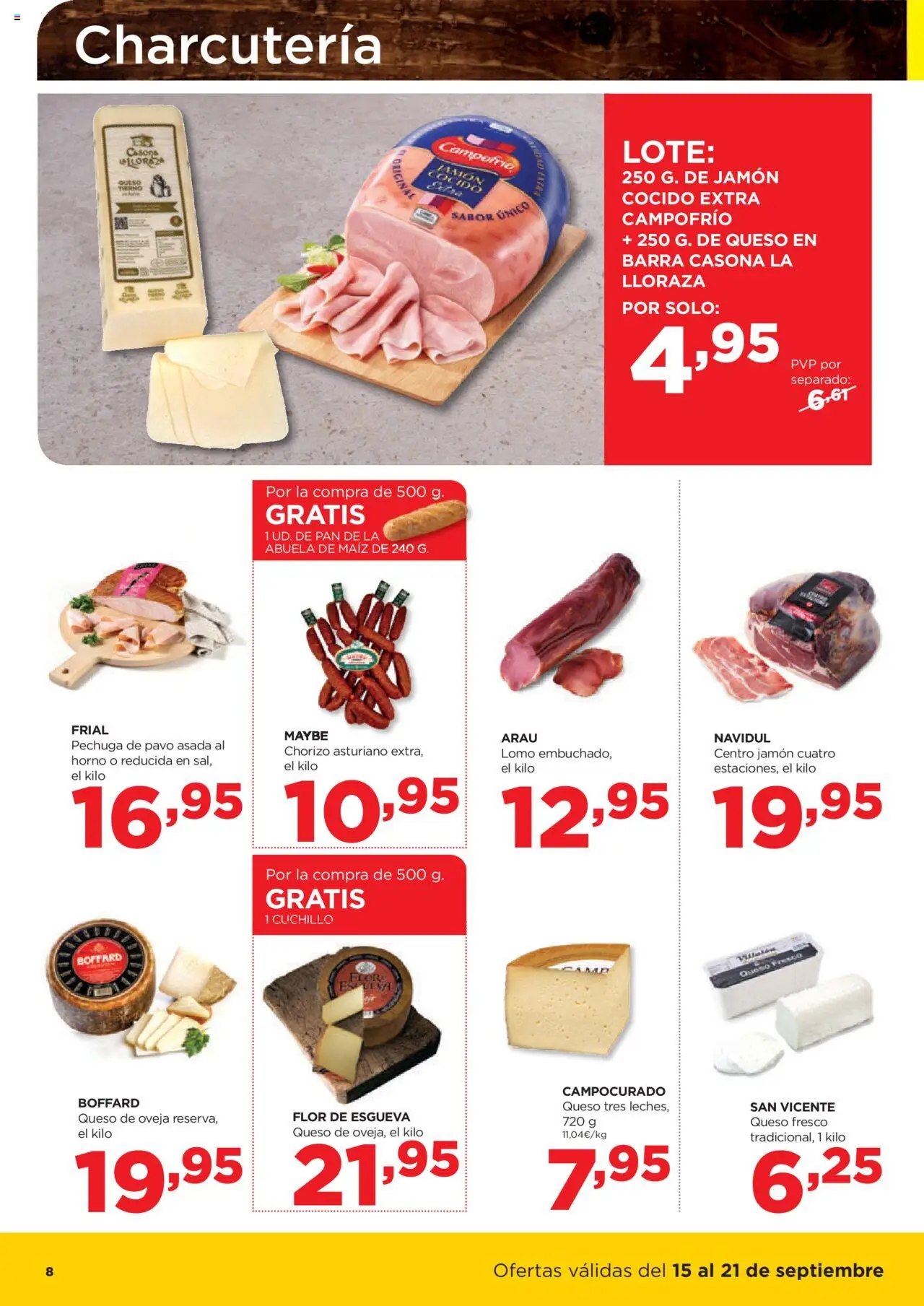 Alimerka folleto Castilla y León │ válido desde el 15.09.2025 | Página: 8 | Productos: Queso de oveja, Jamón, Jamón cocido, Queso fresco