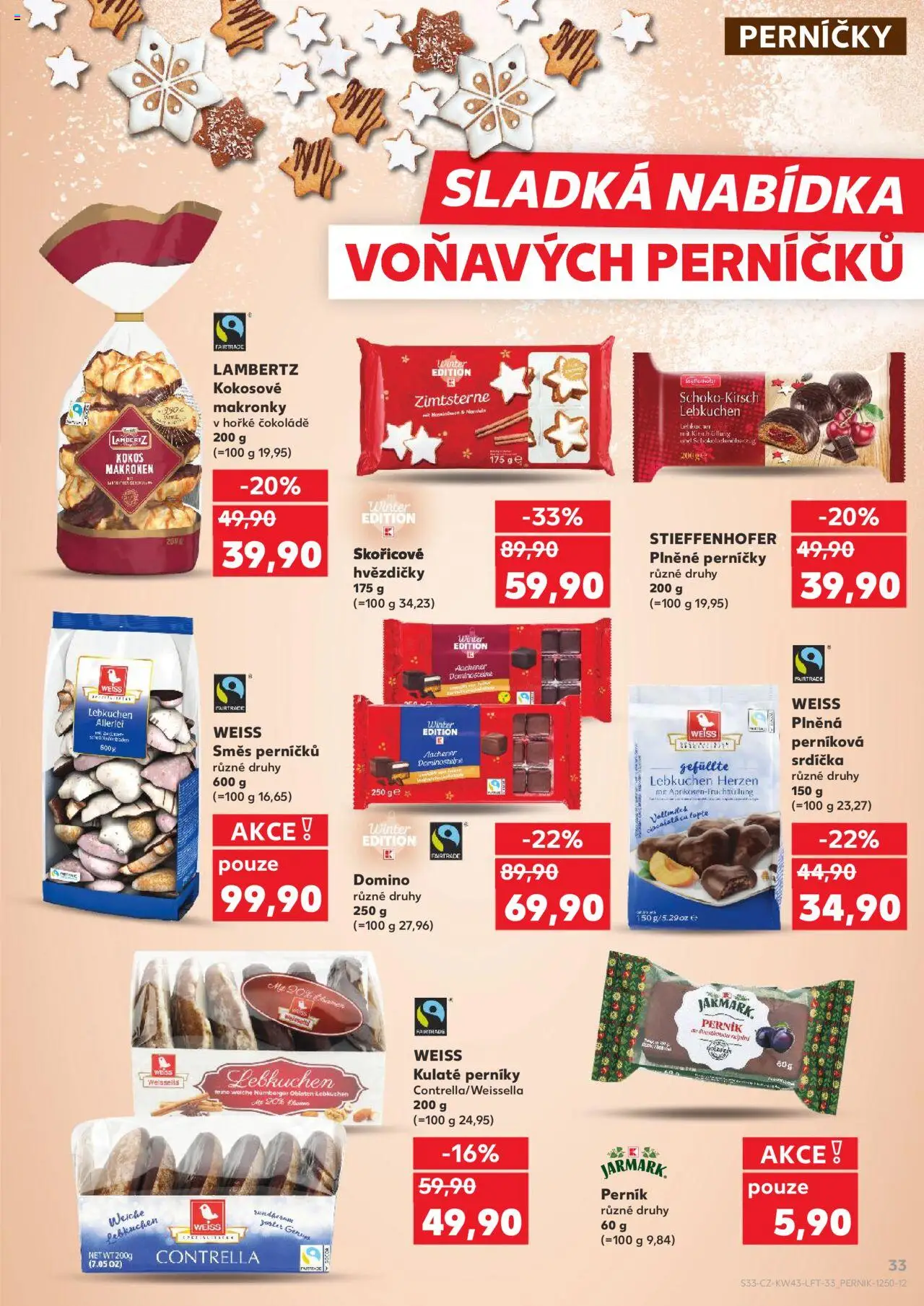 Kaufland leták - Chomutov od 22.10.2025 | Strana: 33 | Produkty: Makronky, Perník, Kokos, Perníčky