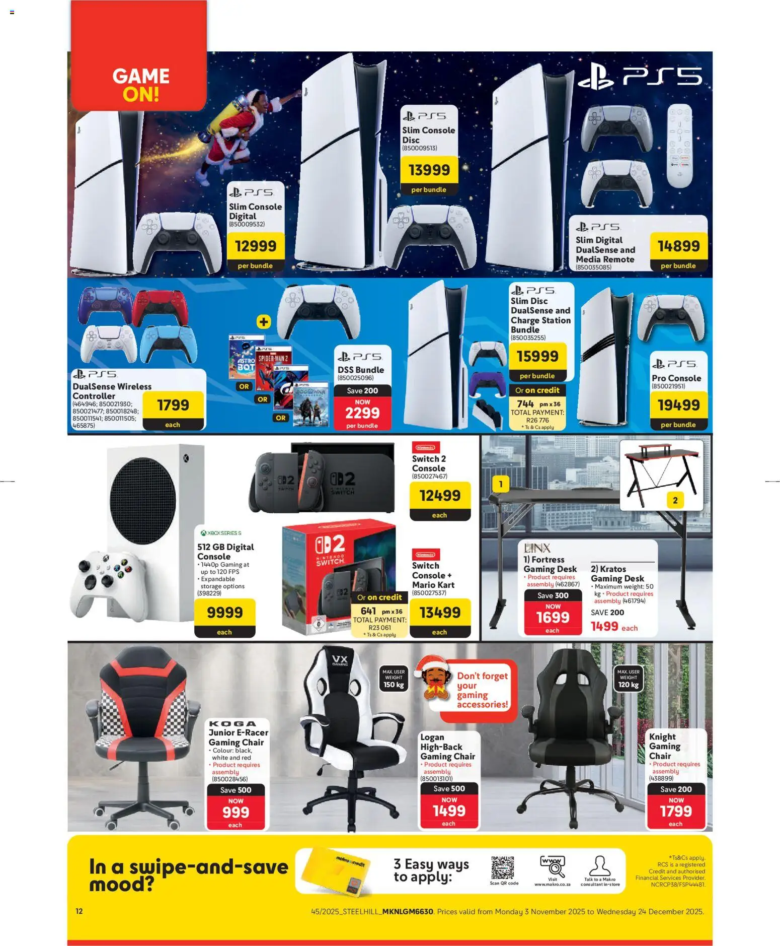 New Makro catalogue – valid from 03.11.2025 | Page: 12 | Products: Desk, Chair, Remote, Switch