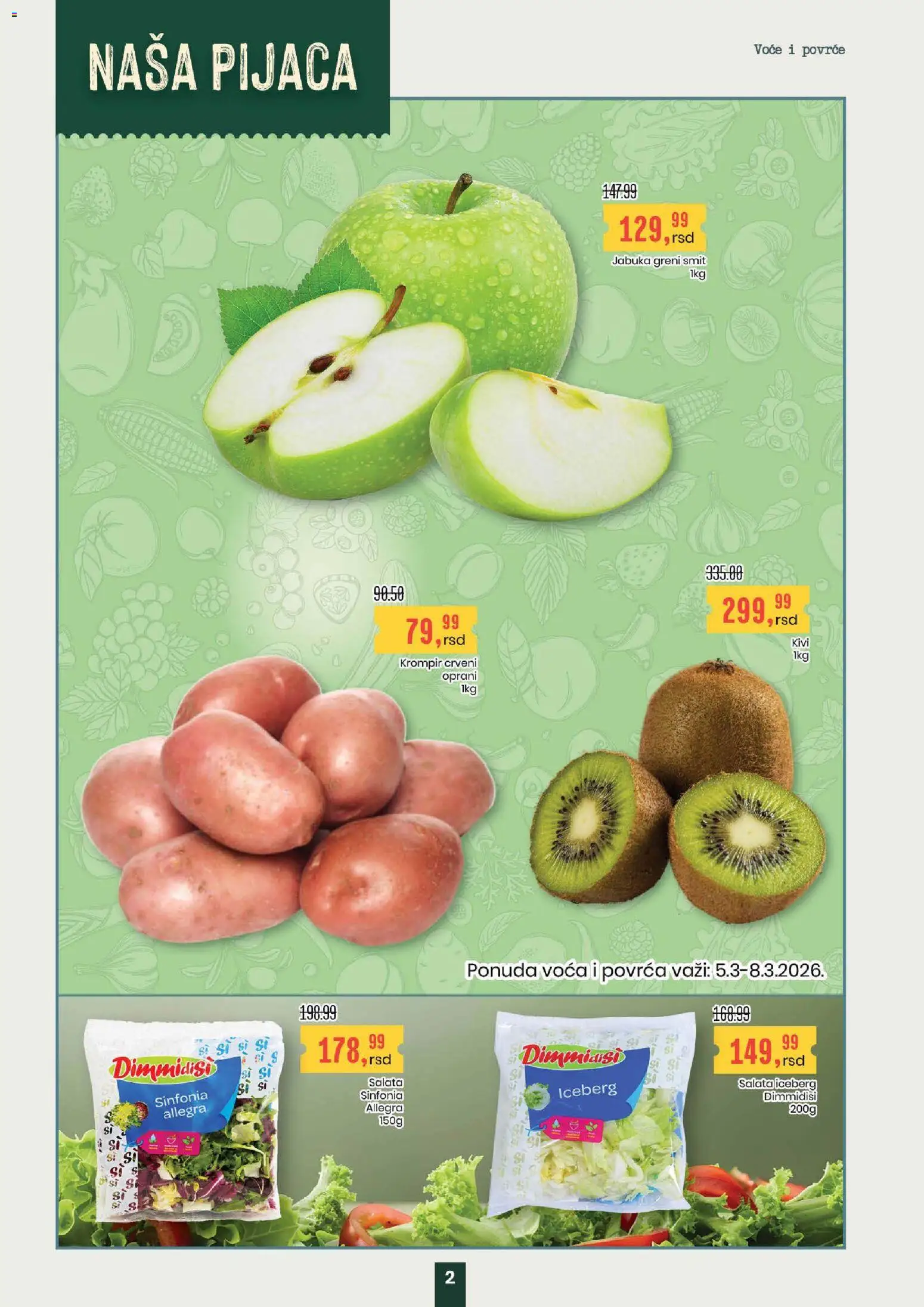 Aroma Market katalog - važi od 05.03.2026 | Strana: 2 | Proizvode: Kivi, Salata, Krompir