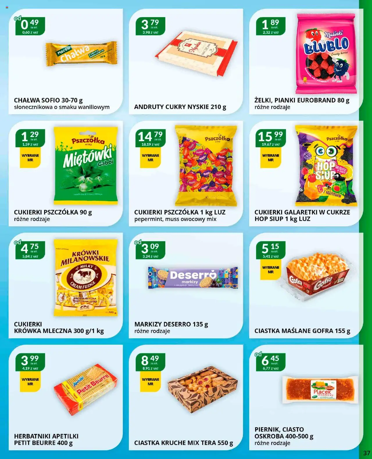 Eurocash Gazetka od 28.07.2025 | Strona: 37 | Produkty: Ciastka kruche, Herbatniki, Pianki, Cukierki