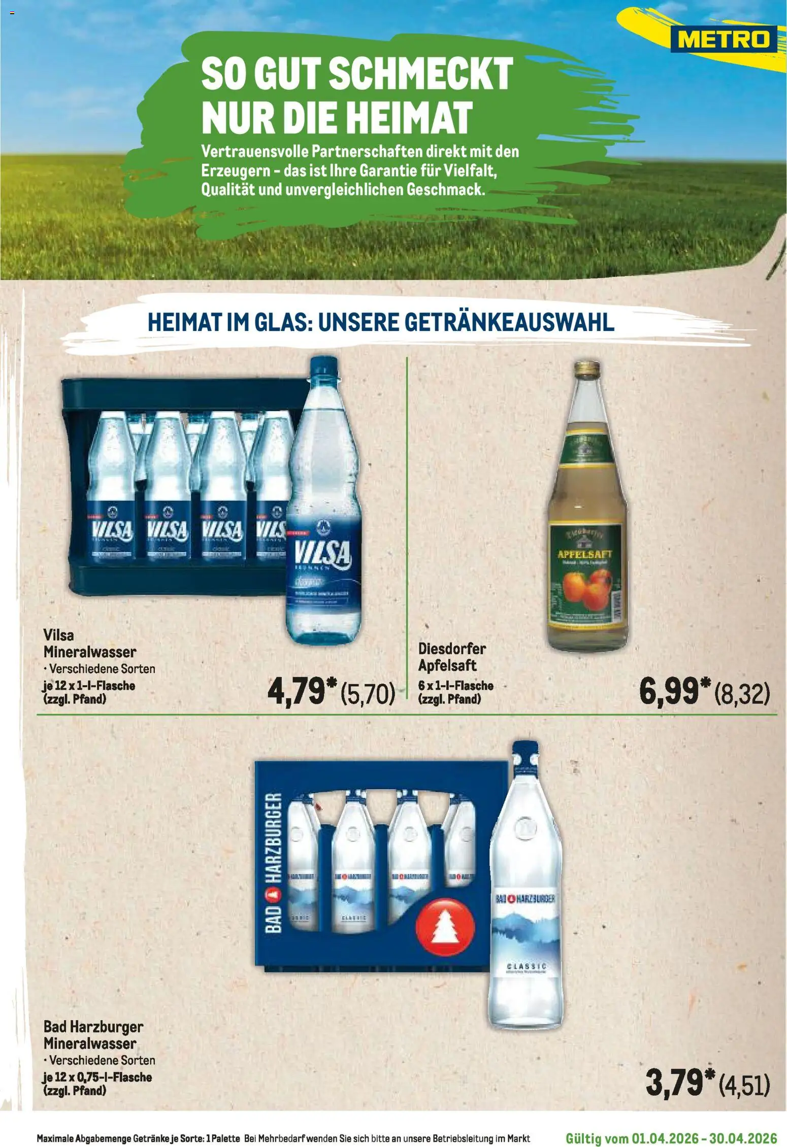 Metro Regionaler Flyer – gültig ab 01.04.2026 | Seite: 15 | Produkte: Bad, Apfelsaft, Mineralwasser