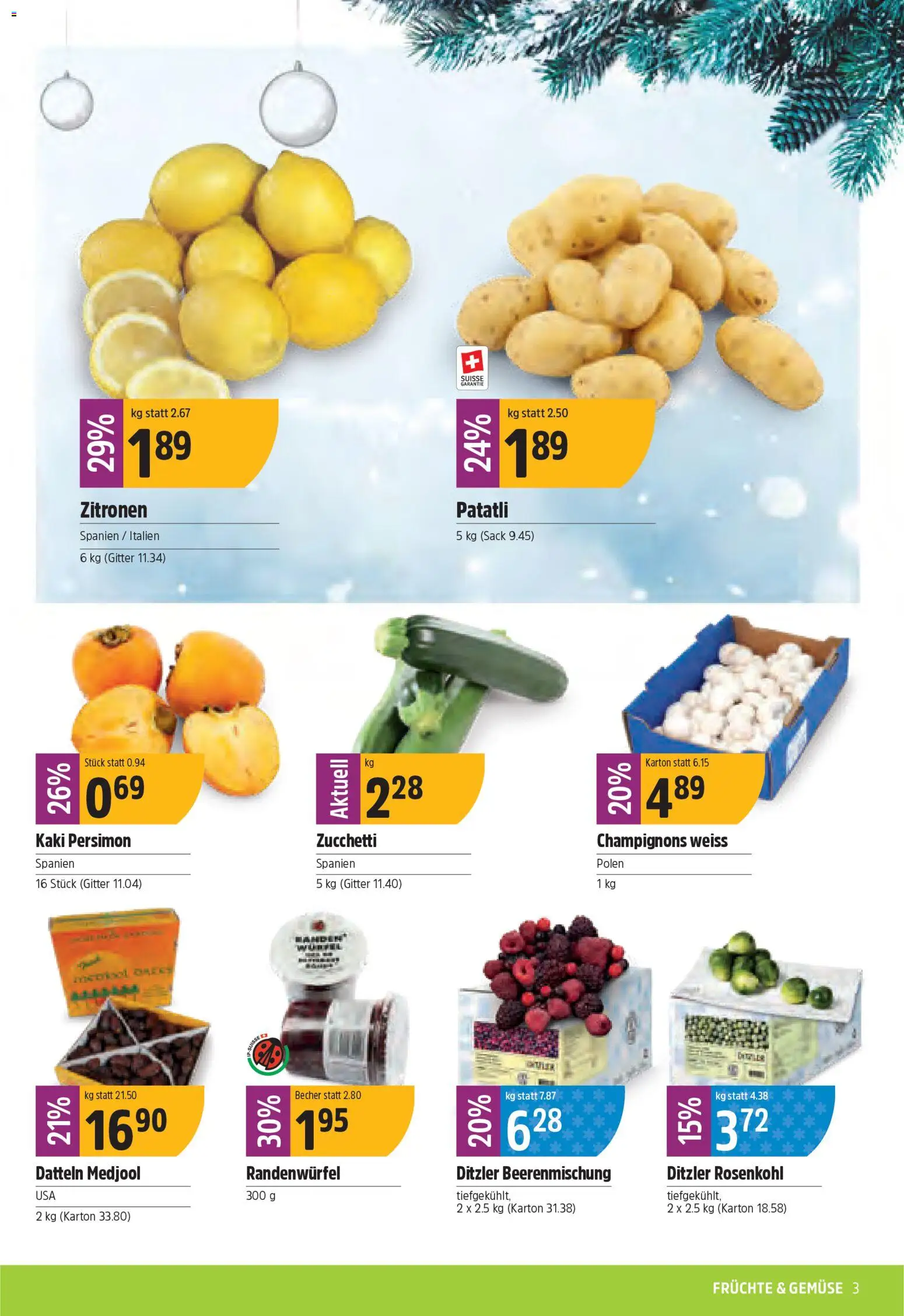 TopCC Aktionen – gültig ab 08.12.2025 | Seite: 3 | Produkte: Kammerjunker, Gitter, Gemüse, Kaki