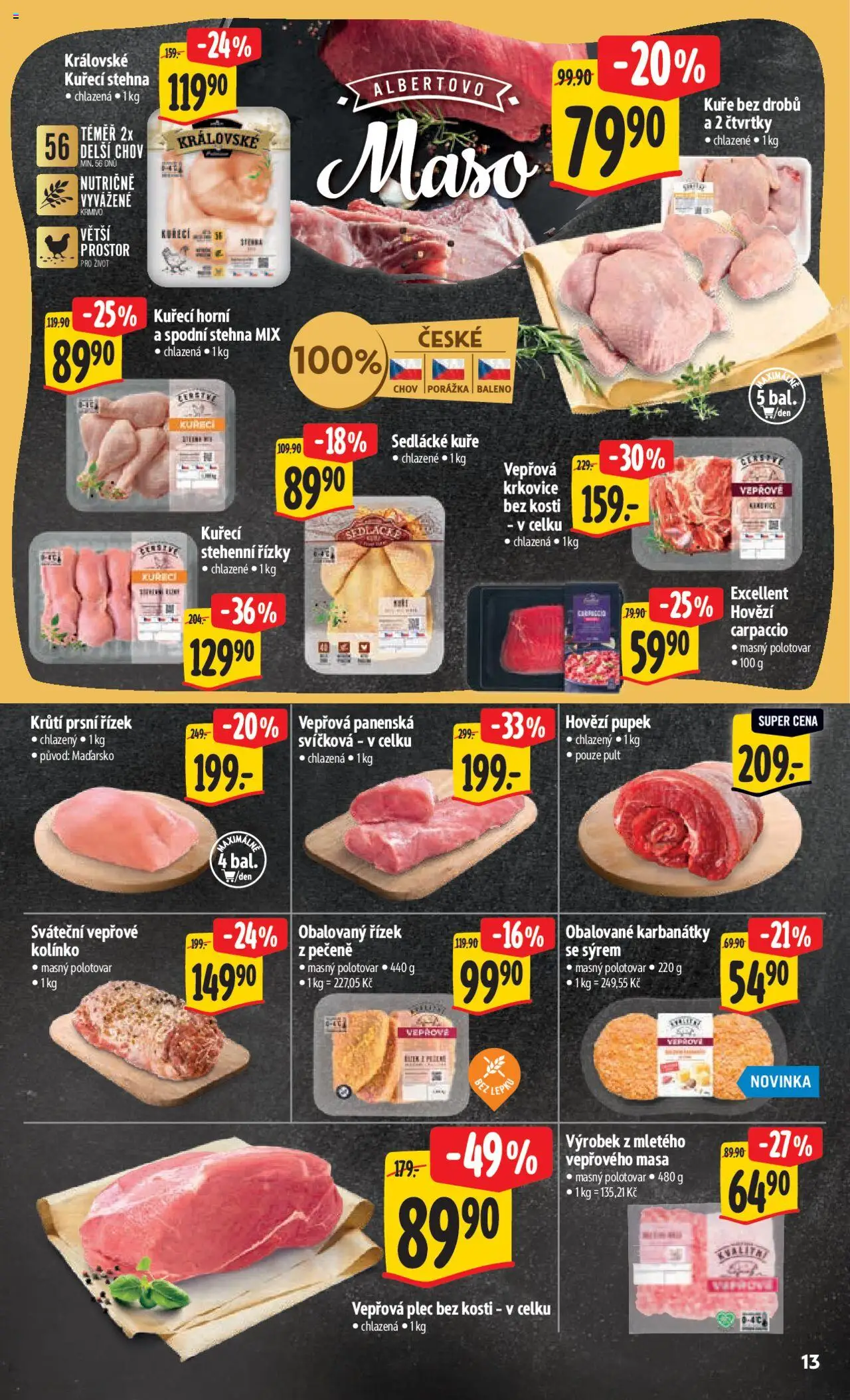 Albert leták - Hypermarket od 24.09.2025 | Strana: 21 | Produkty: Hovězí pupek, Plec bez kosti, Stehenní řízky, Krkovice