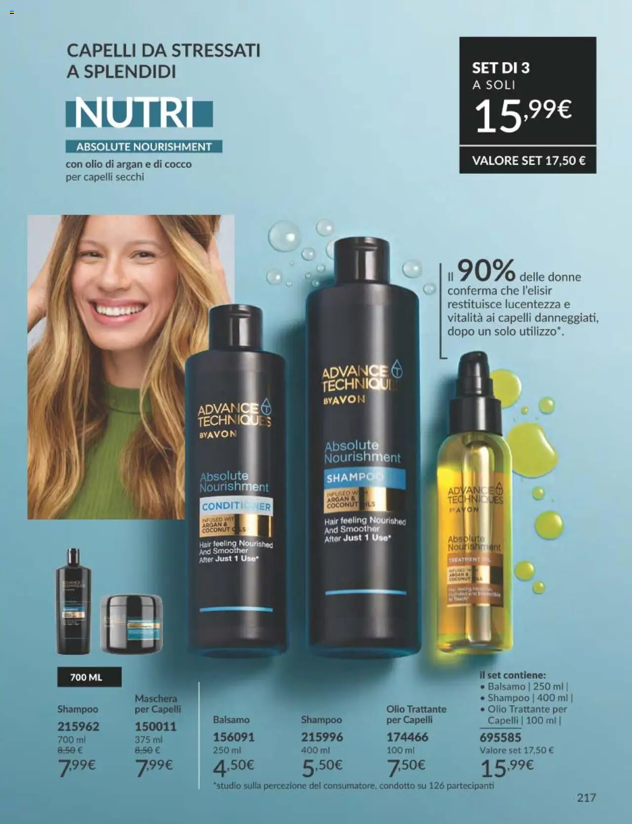 Volantino Avon del 01.09.2025 | Pagina: 217 | Prodotti: Shampoo, Maschera, Olio, Cocco
