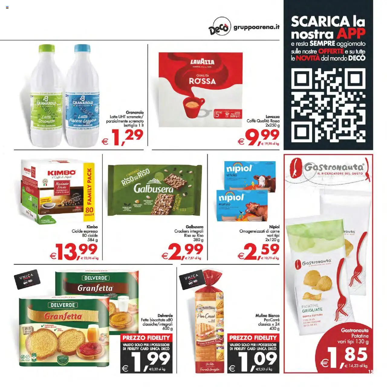 Volantino Decò del 22.08.2025 | Pagina: 15 | Prodotti: Patatine, Latte, Vitello, Lavazza