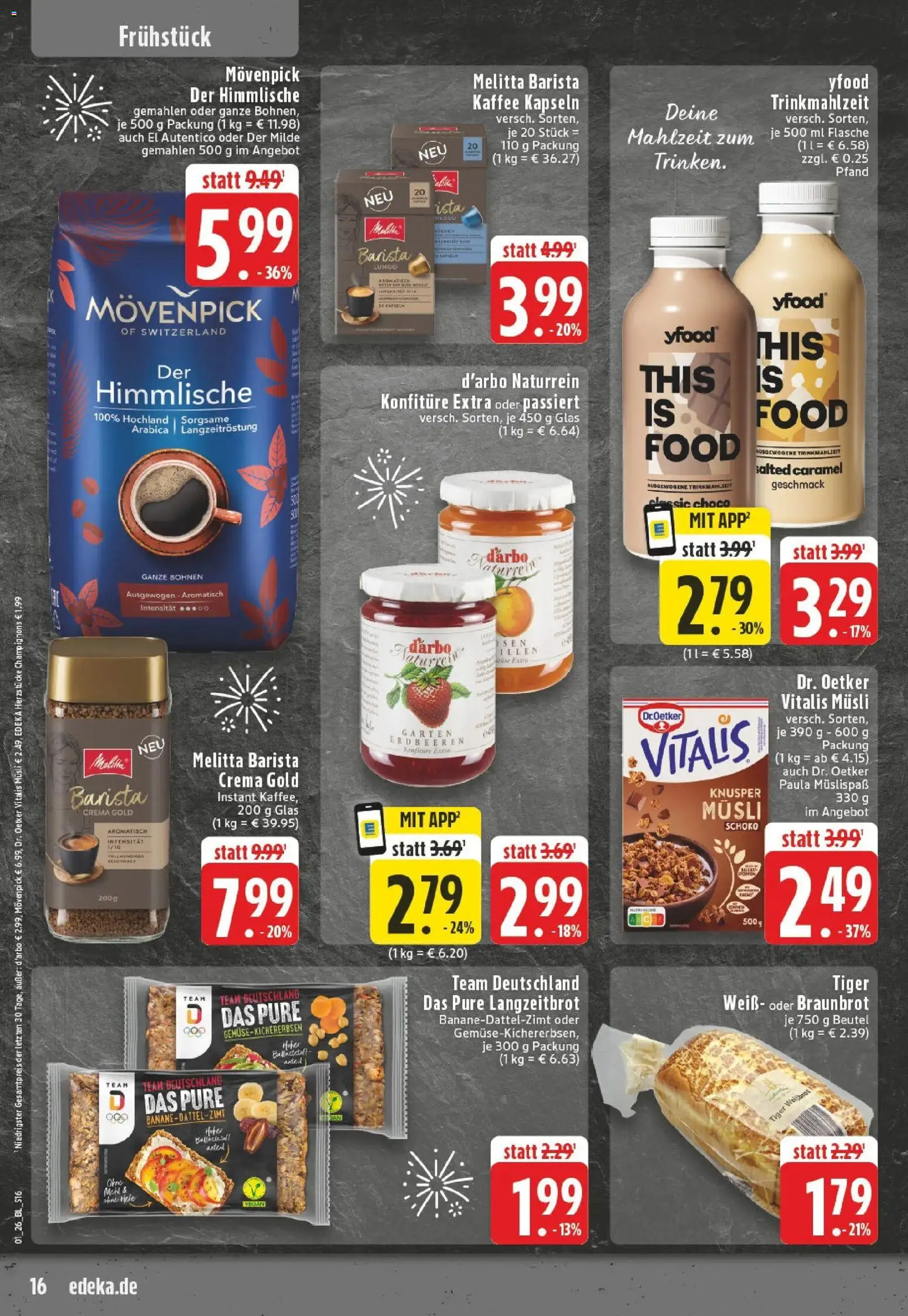 Edeka prospekt Ahlen	 – gültig ab 28.12.2025 | Seite: 16 | Produkte: Melitta, Kaffee, YFood, Champignons