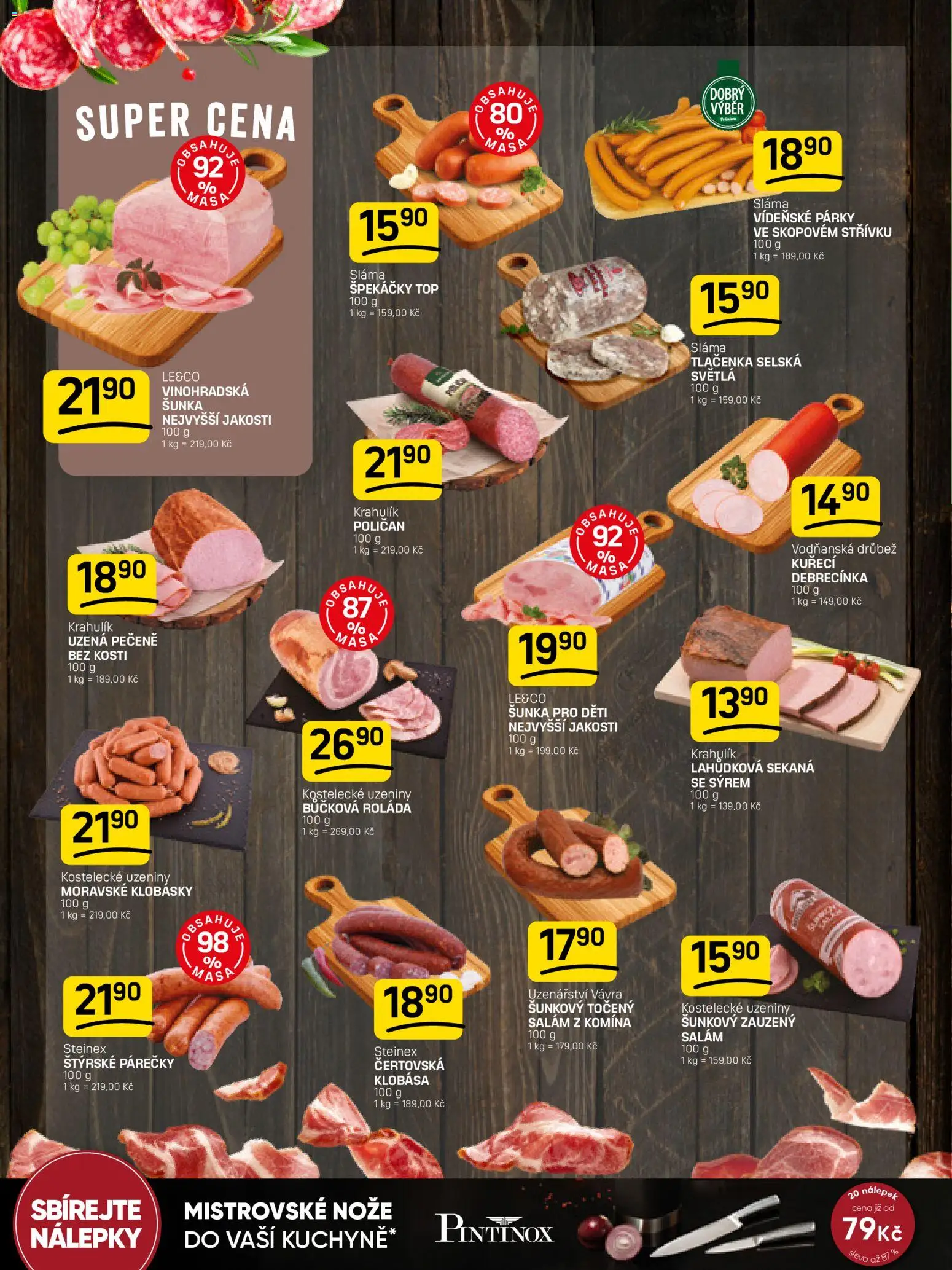 Flop leták od 08.04.2026 | Strana: 2 | Produkty: Salám, Nože, Kuřecí debrecínka, Tlačenka