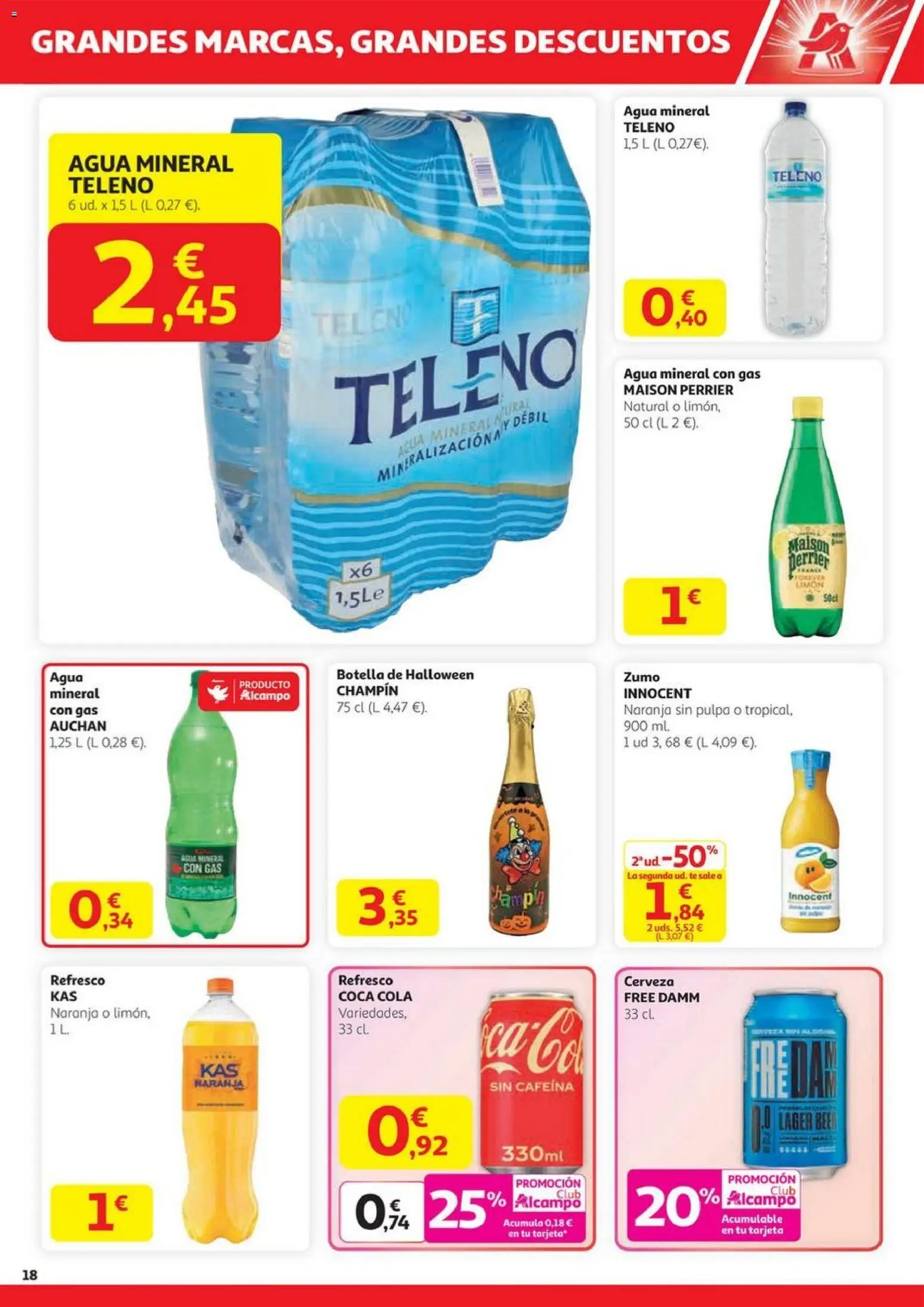 Alcampo - HG Madrid Unificado  │ válido desde el 23.10.2025 | Página: 18 | Productos: Cerveza, Ροζ πιπέρι, Té, Agua mineral